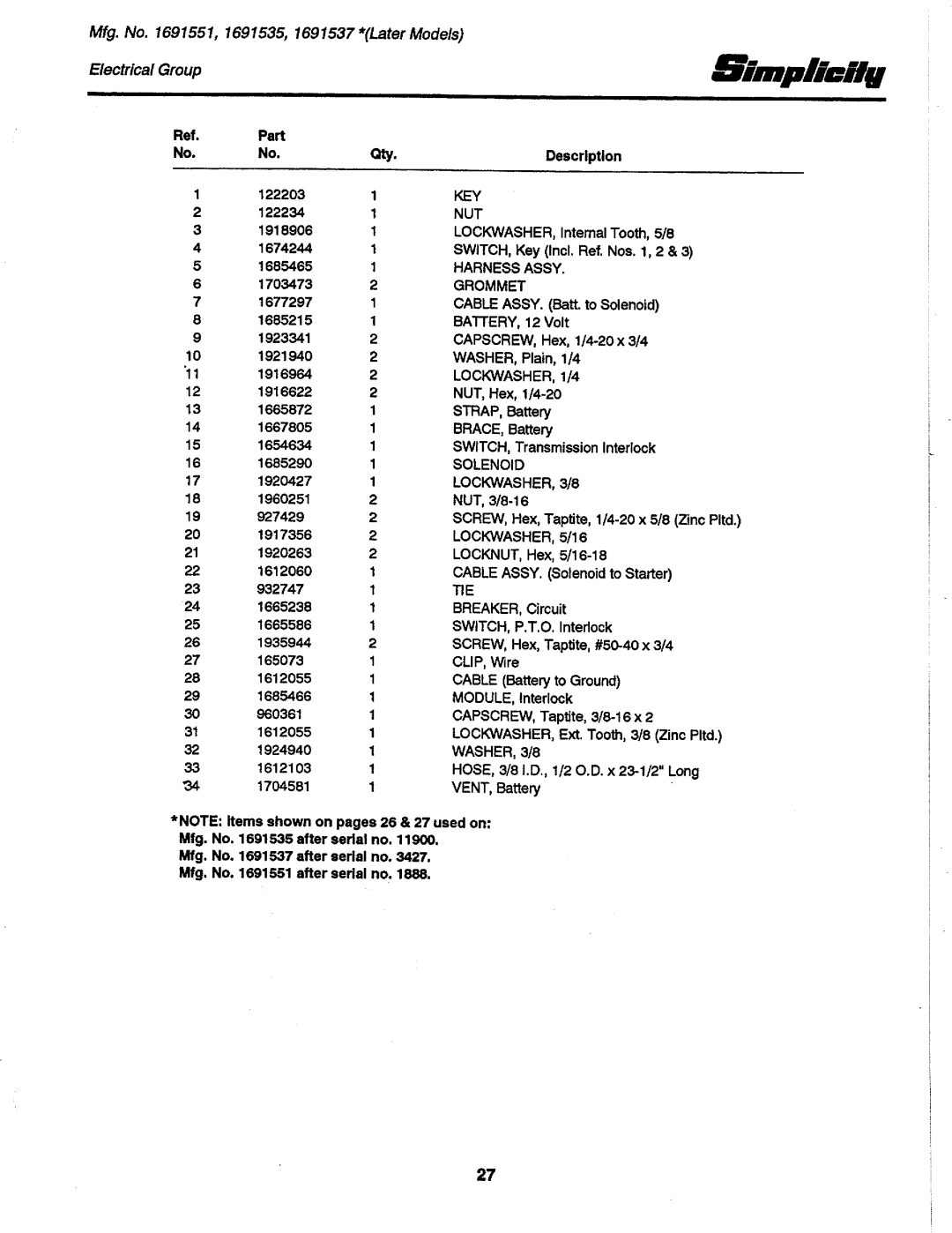 Simplicity 1691551, 1691437, 1691993, 1691537, 1691535, 1691106, 1690530, 1691108, 1690891 manual 