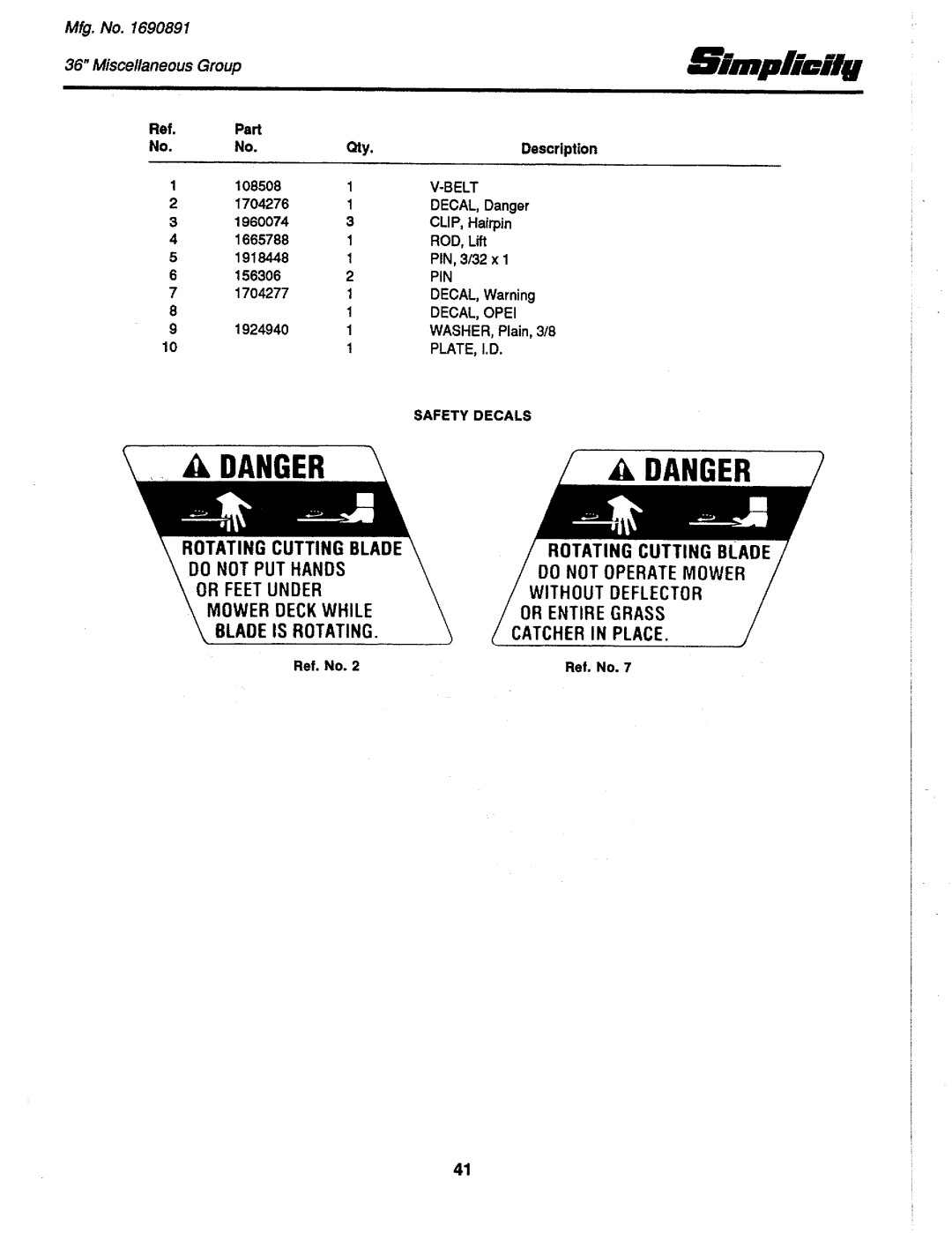 Simplicity 1691108, 1691437, 1691993, 1691551, 1691537, 1691535, 1691106, 1690530, 1690891 manual 