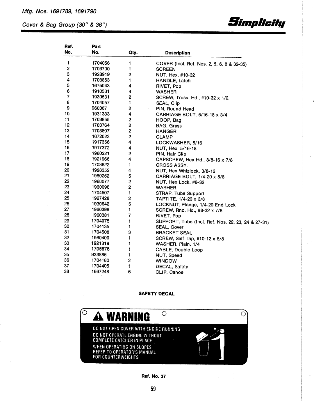 Simplicity 1691108, 1691437, 1691993, 1691551, 1691537, 1691535, 1691106, 1690530, 1690891 manual 