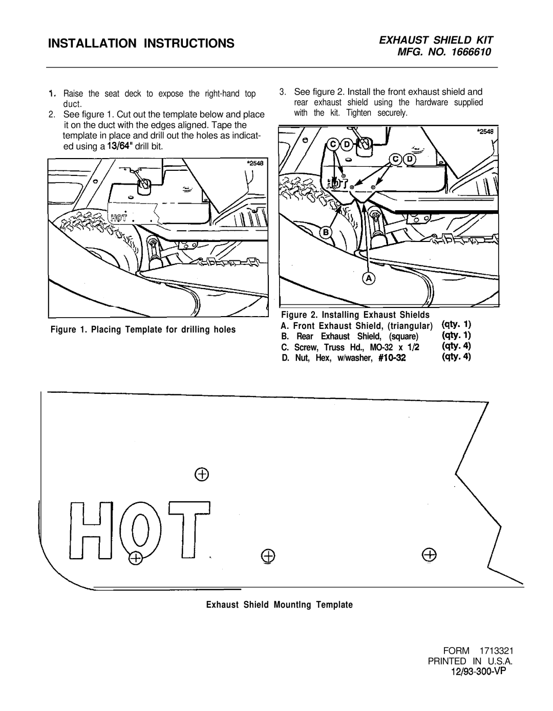 Simplicity 1692150, 1692149 instruction sheet Installation Instructions 