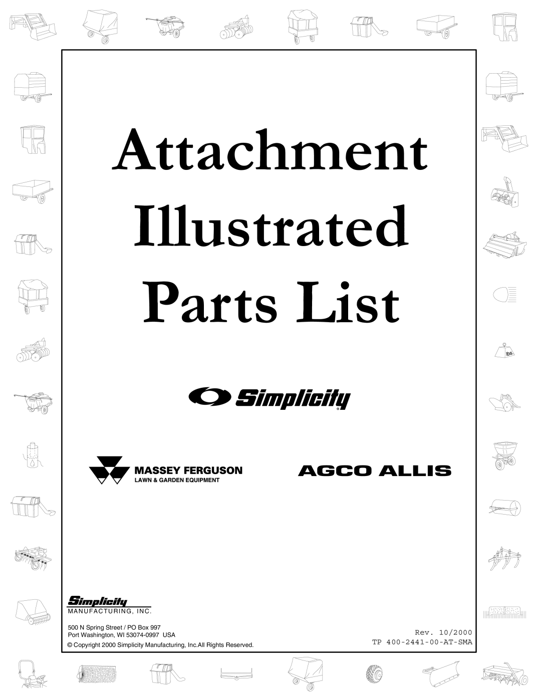 Simplicity 1692149 manual Attachment Illustrated Parts List 