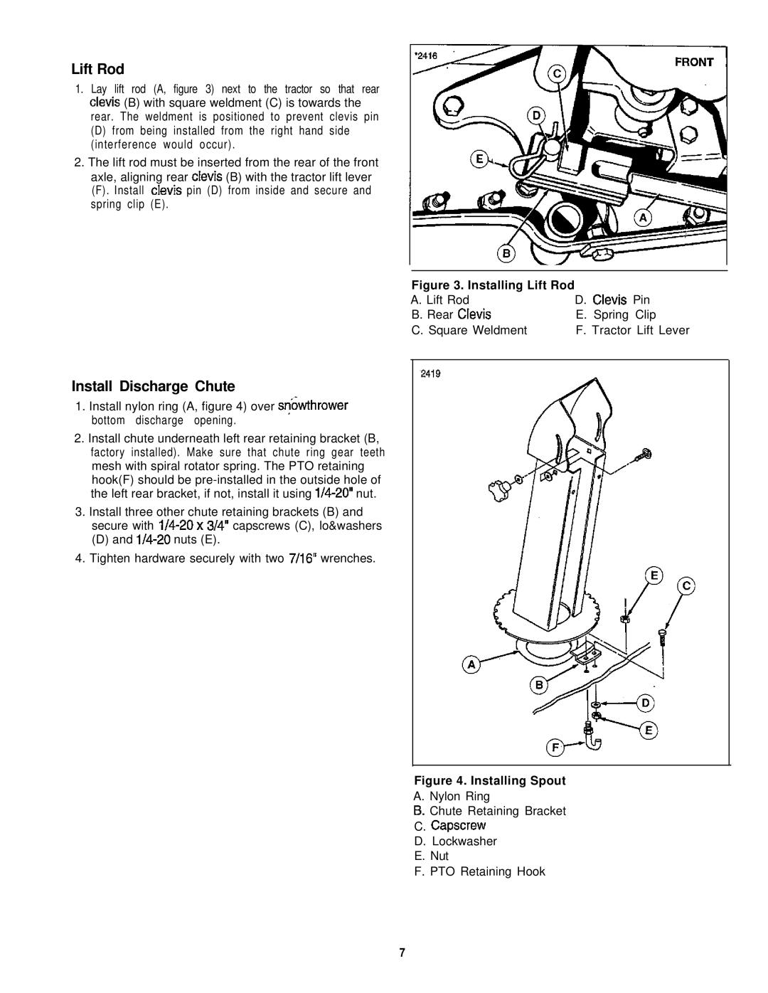 Simplicity 1692243, 1692244 manual Lift Rod, Install Discharge Chute 