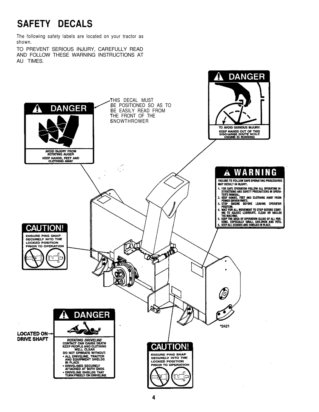 Simplicity 1692244, 1692243 manual Safety Decals 