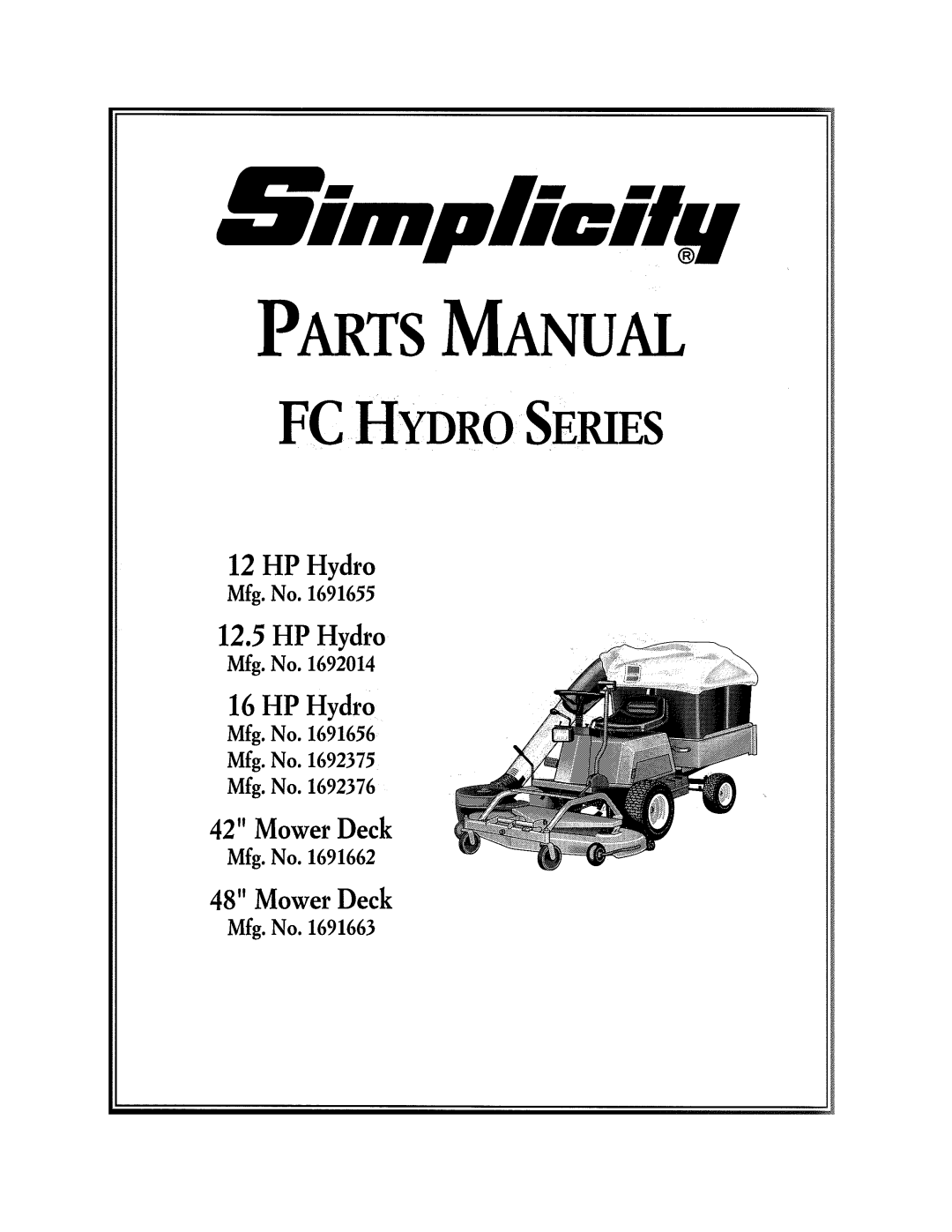 Simplicity 1692376, 1692375, 1692014, 1691655, 1691656, 1691663, 1691662 manual 