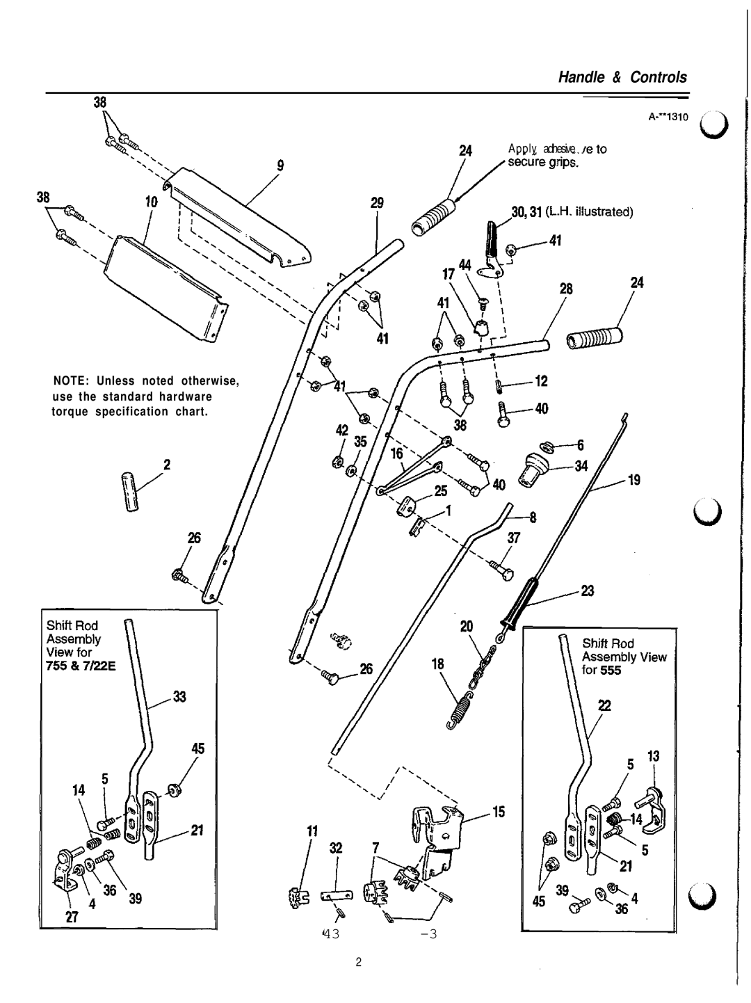 Simplicity 1692615 manual Handle & Controls 