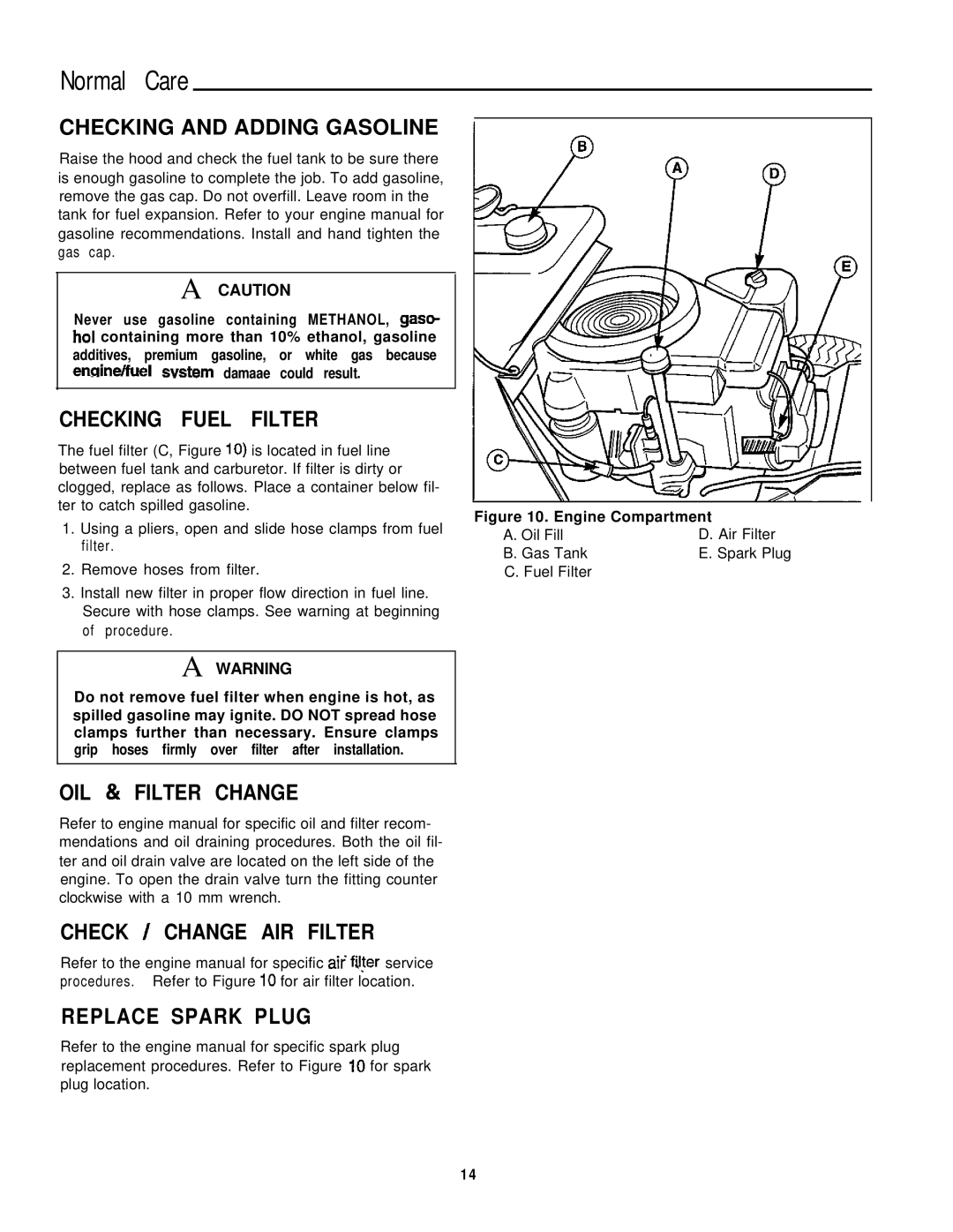 Simplicity 1693266 Checking and Adding Gasoline, Checking Fuel Filter, OIL & Filter Change, Check / Change AIR Filter 