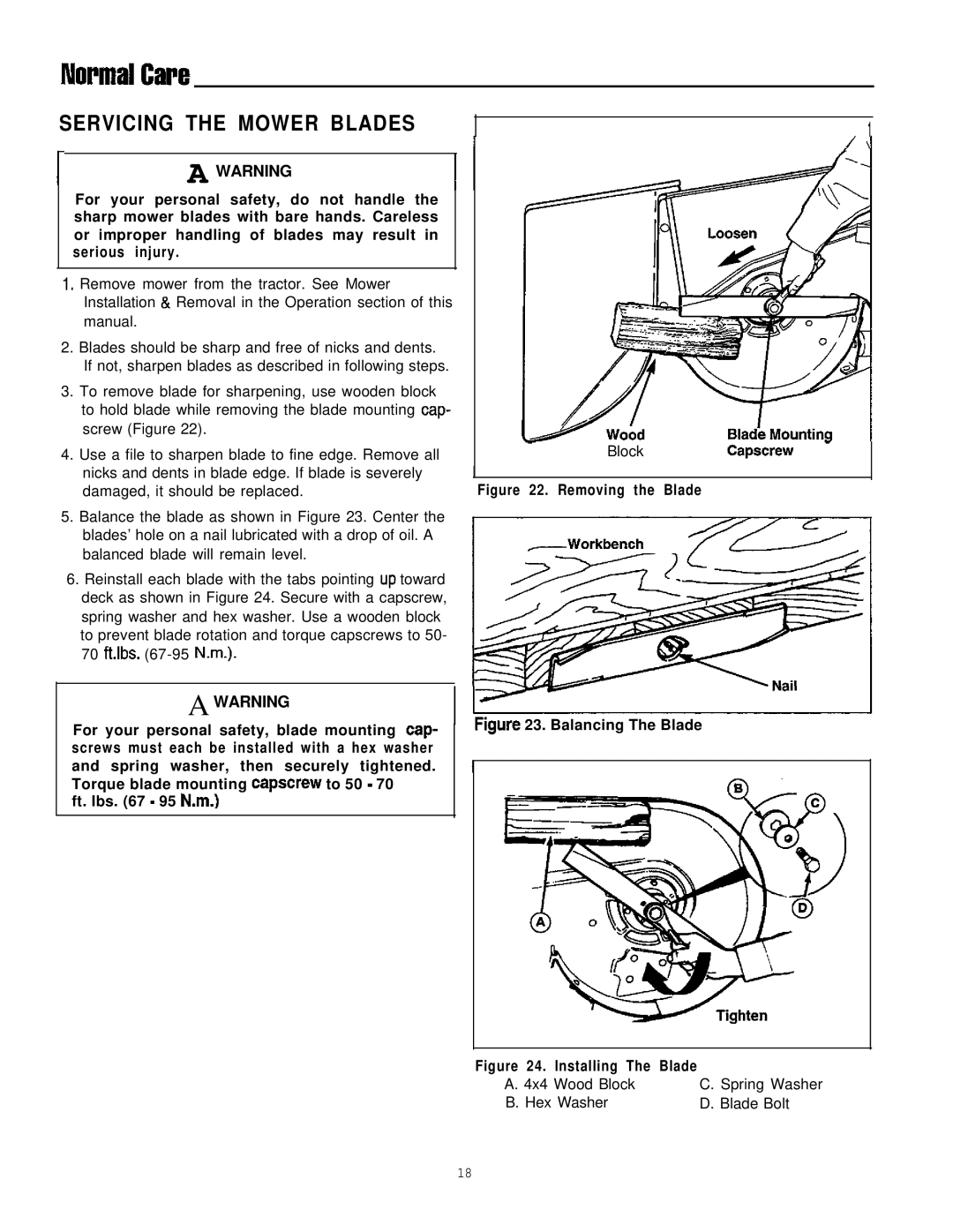 Simplicity 1693266, 1693264 manual Servicing the Mower Blades, Balancing The Blade 