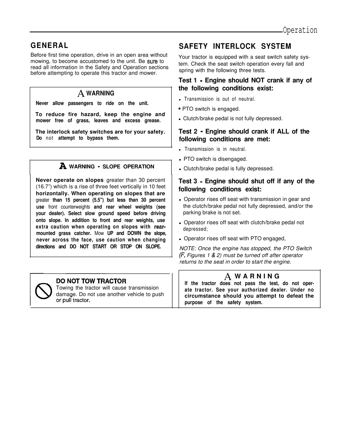 Simplicity 1693264, 1693266 manual Operation, Safety Interlock System 