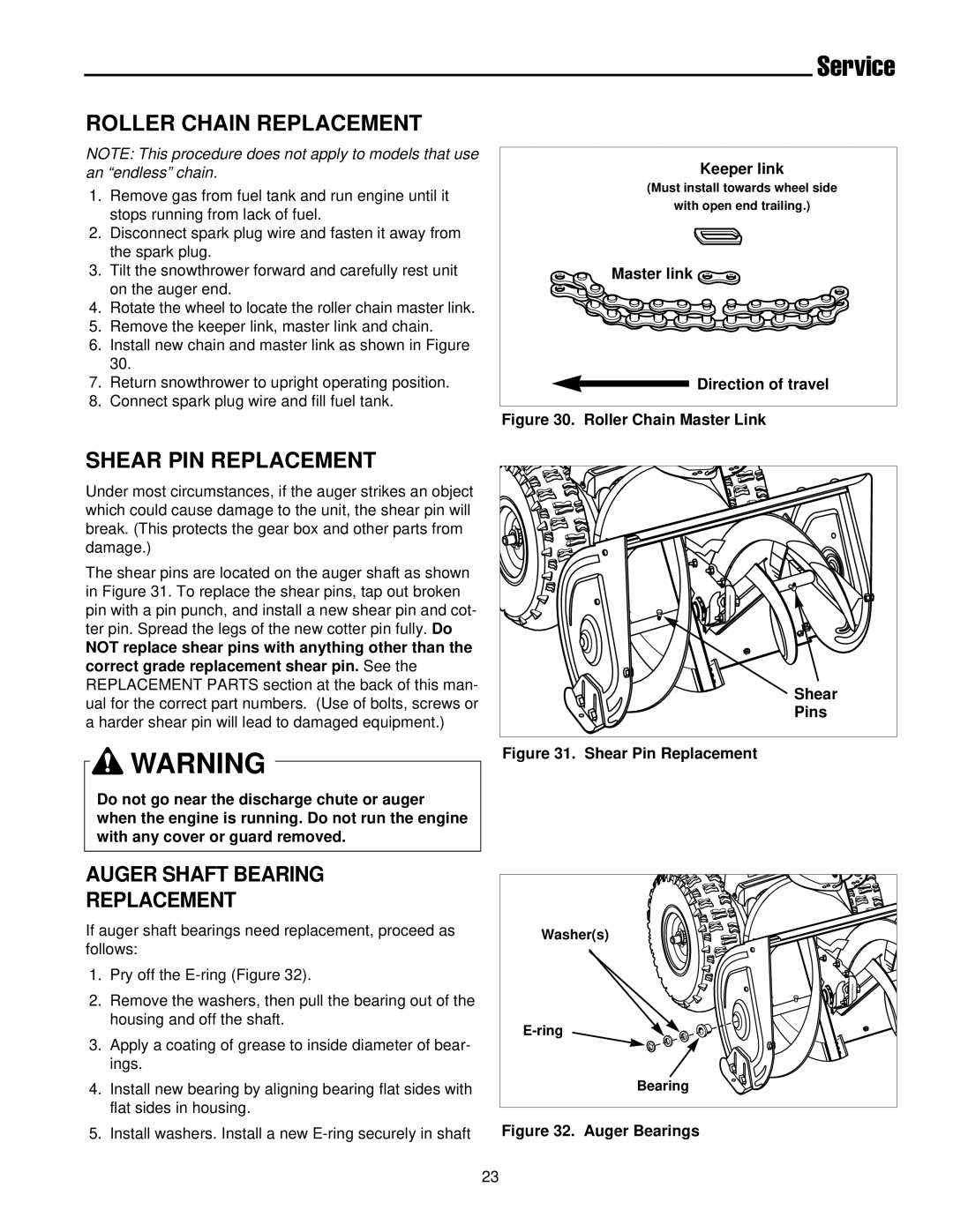 Simplicity 1693646 555M Roller Chain Replacement, Shear PIN Replacement, Keeper link, Master link Direction of travel 