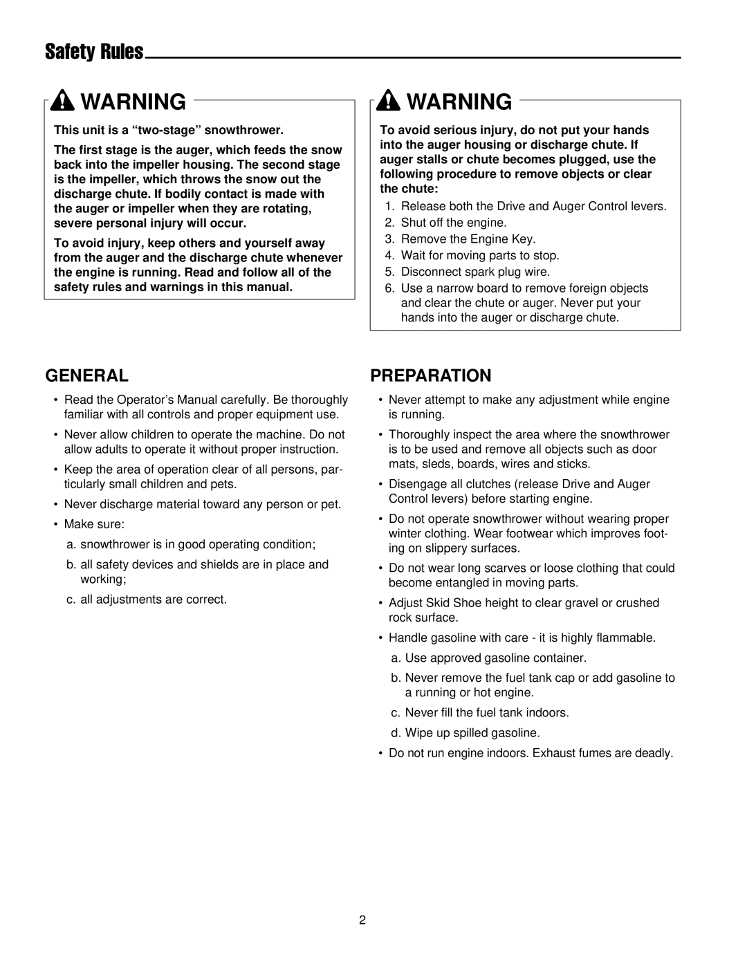 Simplicity 1693649 755M, 1693647 555M, 1693648 755M, 1693646 555M manual Safety Rules, General, Preparation 