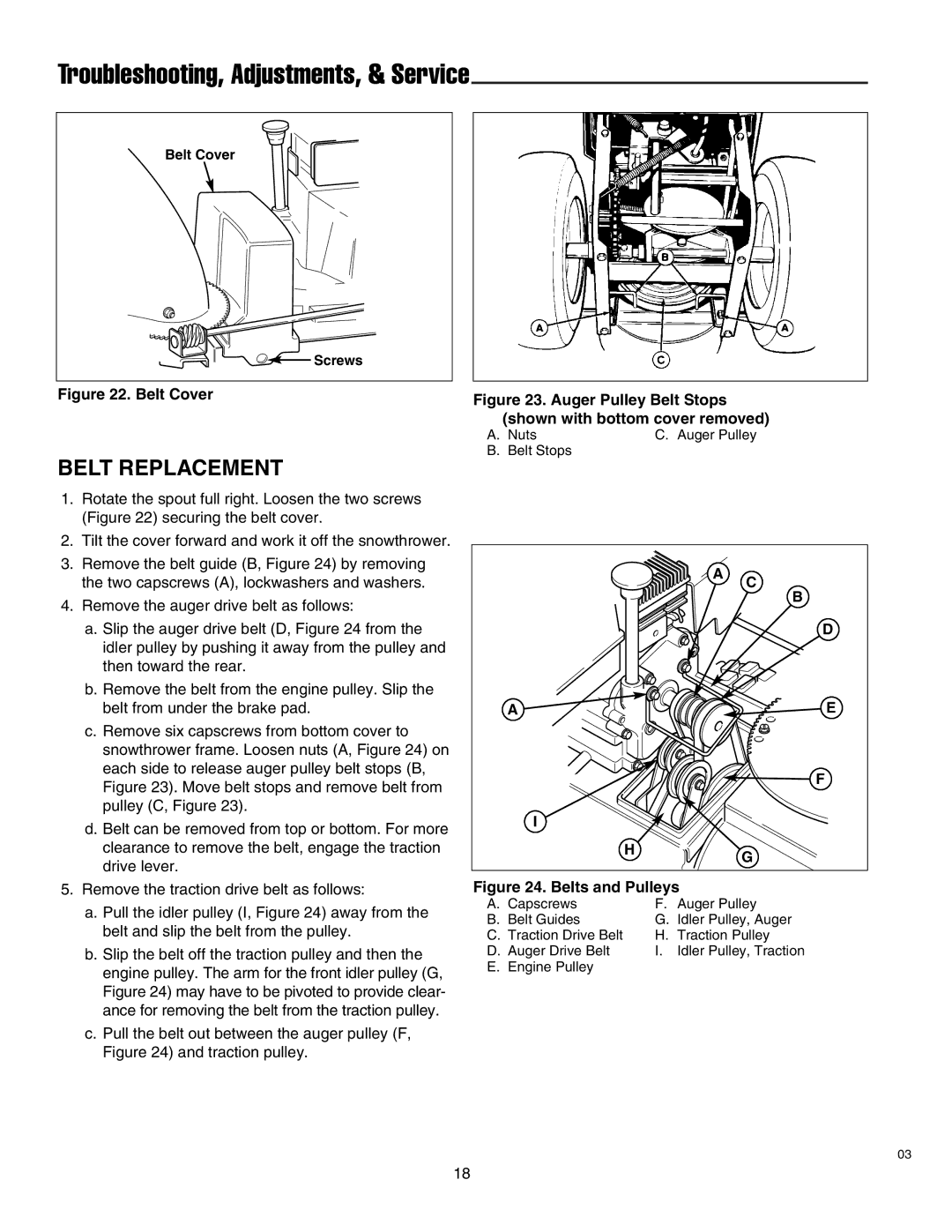 Simplicity 1693651 860M, 1693763 860M, 1693775 860M, 1693650 860M manual Belt Replacement, Belt Cover 