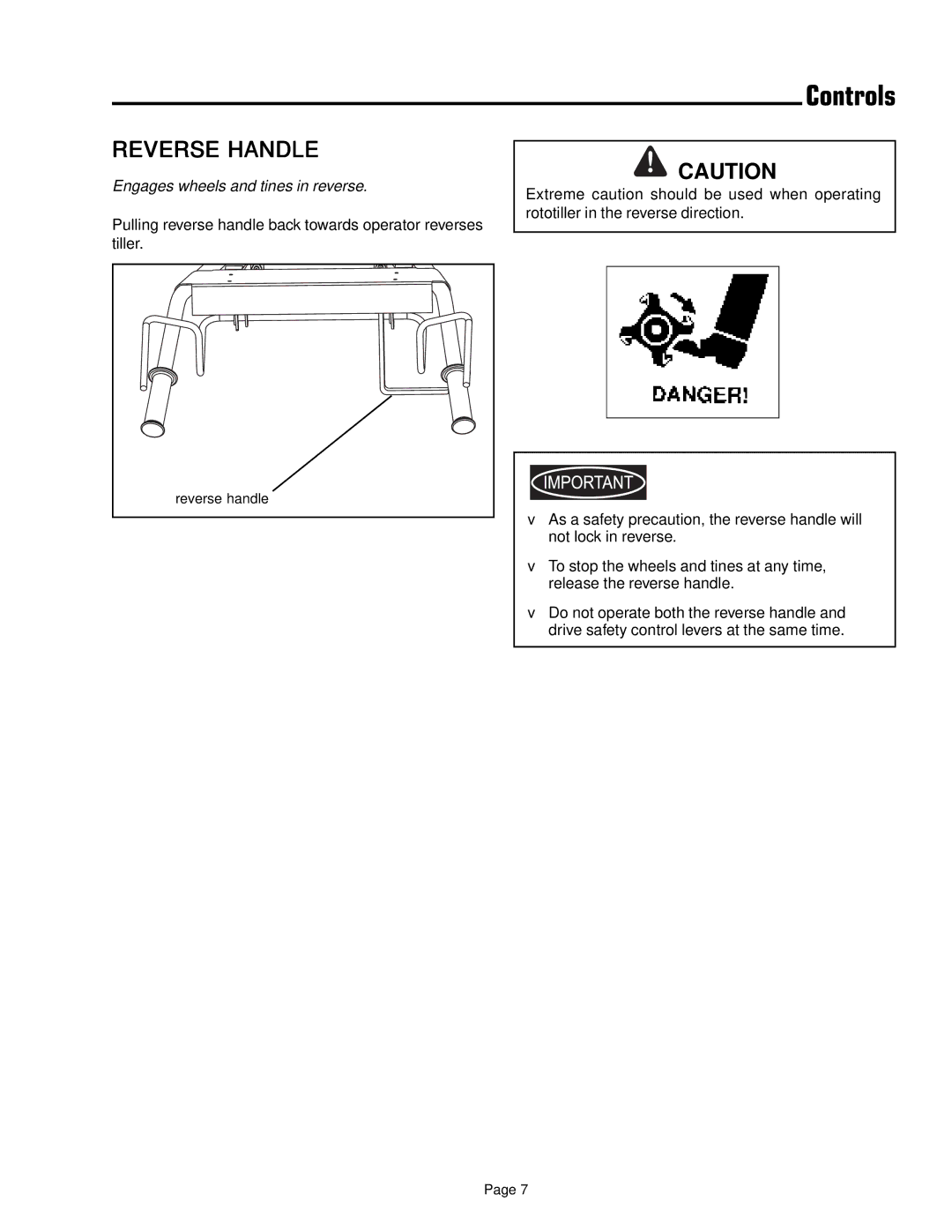 Simplicity 1693847 manual Reverse Handle 