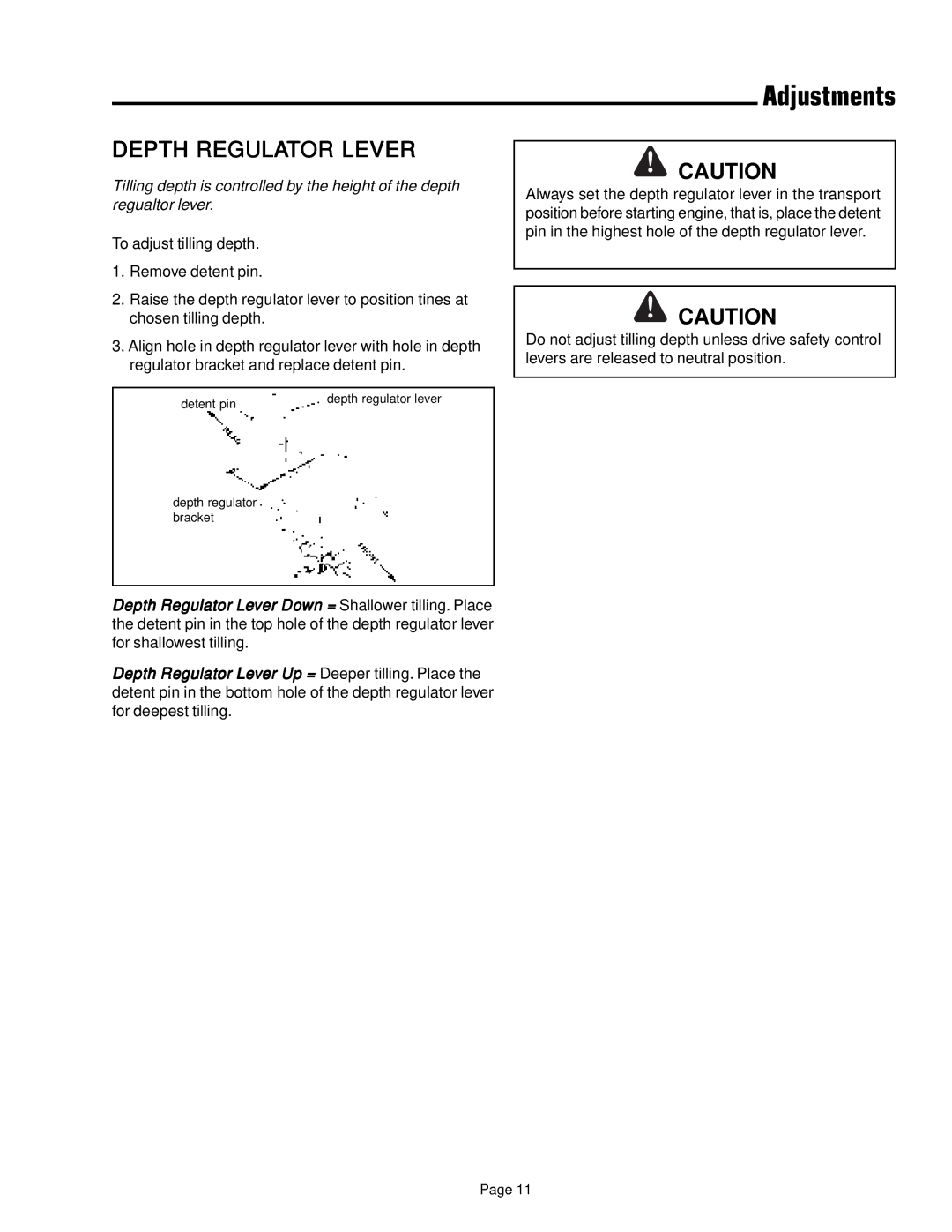 Simplicity 1693847 manual Depth Regulator Lever 