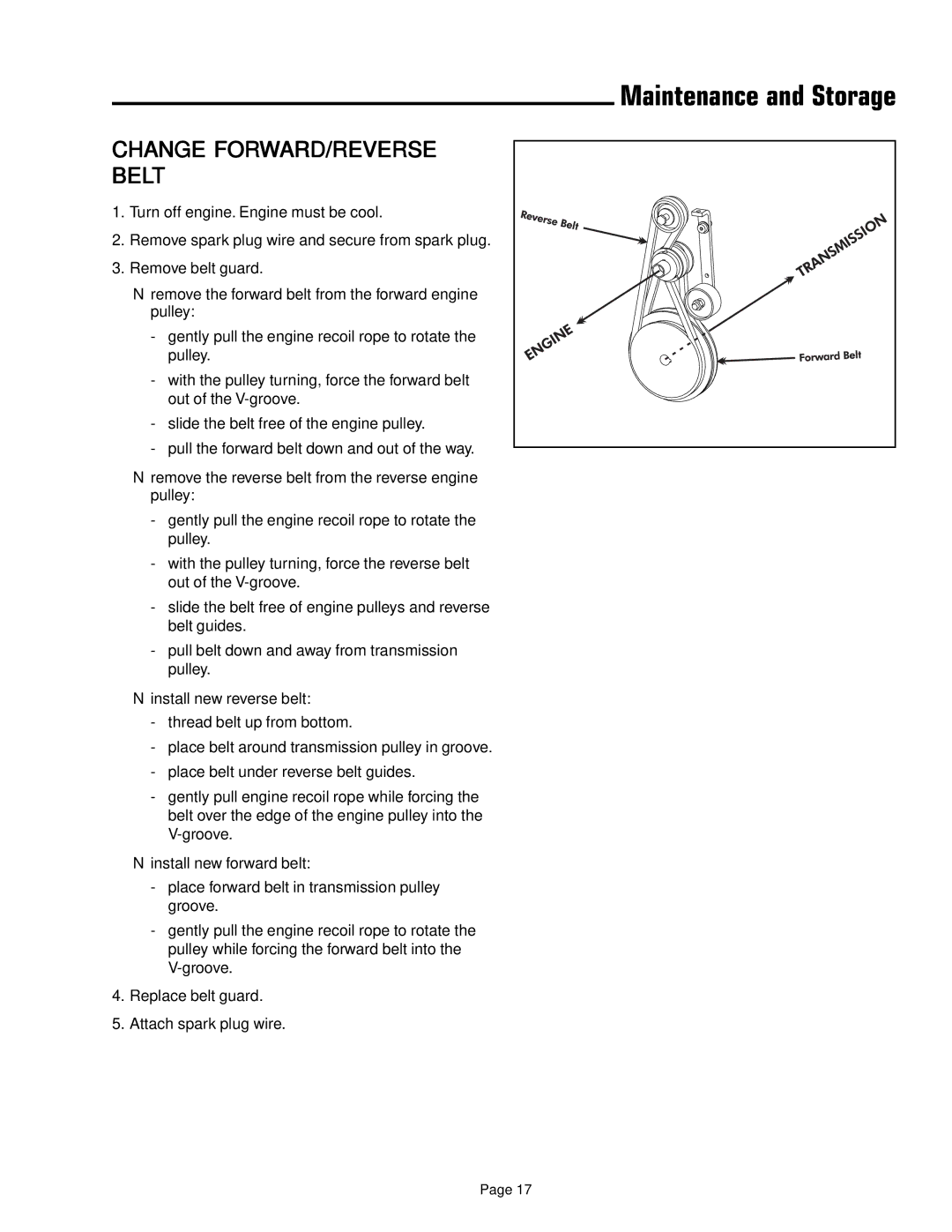 Simplicity 1693847 manual Change FORWARD/REVERSE Belt 