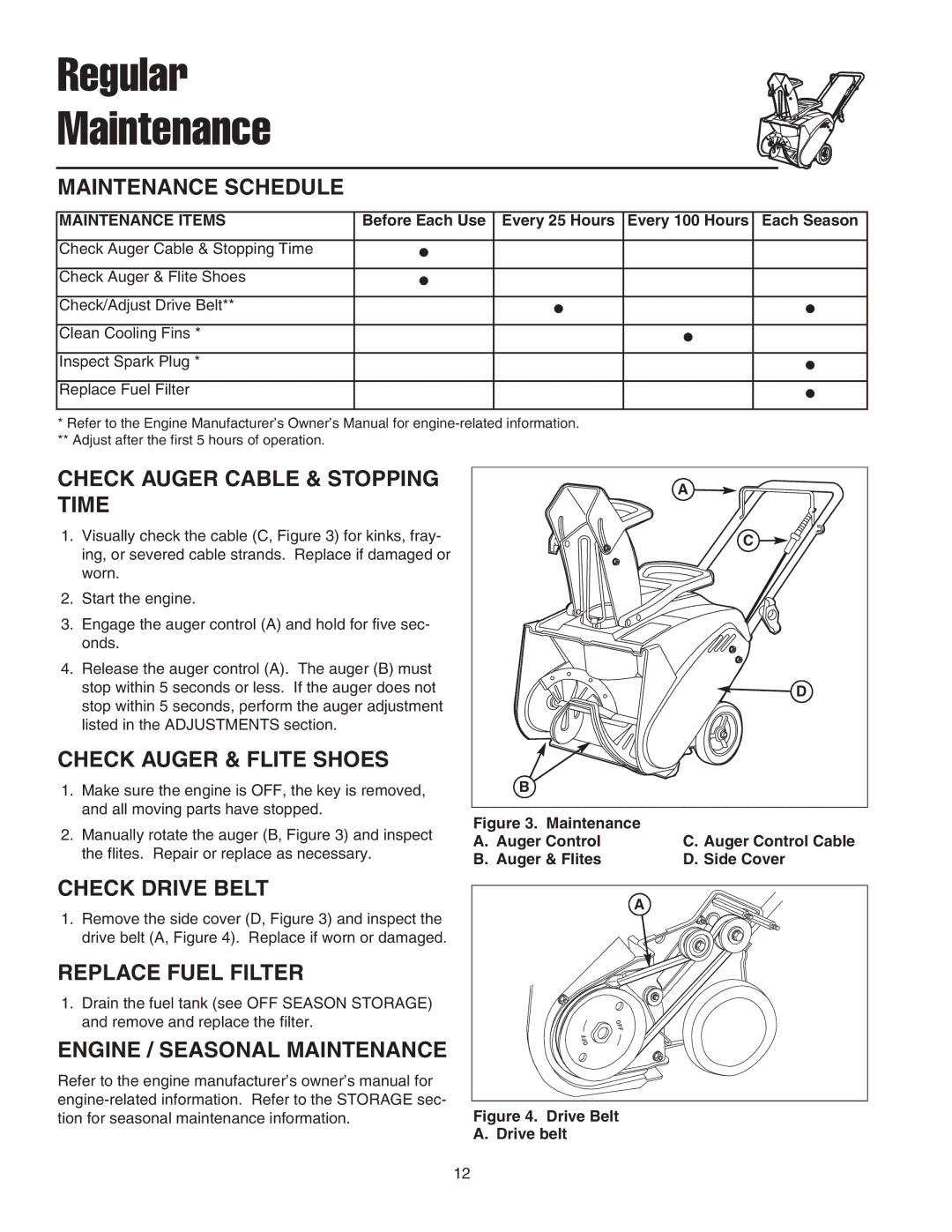 Simplicity 1694382 319M, 1694383 319E instruction sheet Regular Maintenance 