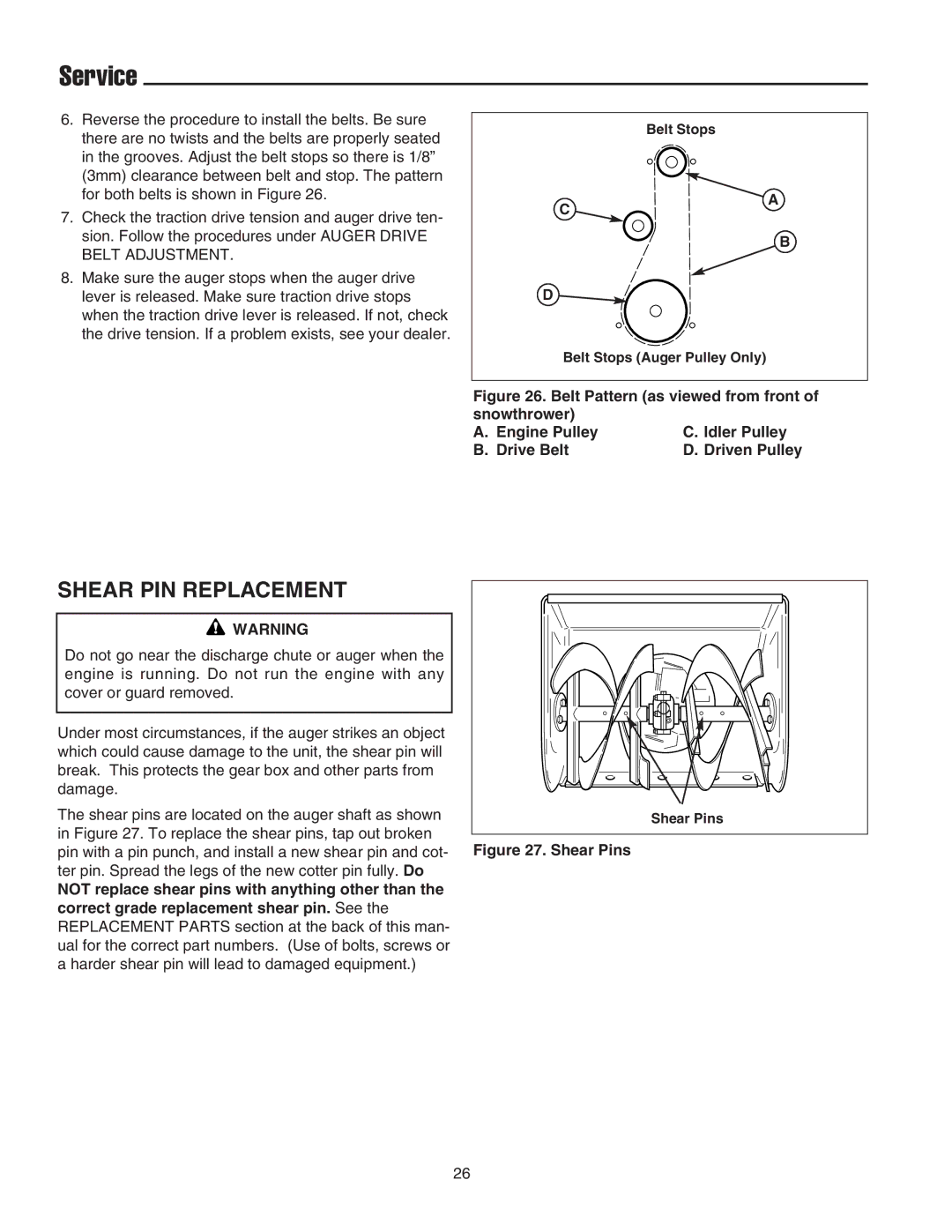 Simplicity 1694439, 1694242, 1693985, 1693984, 1694435 instruction sheet Shear PIN Replacement, Shear Pins 