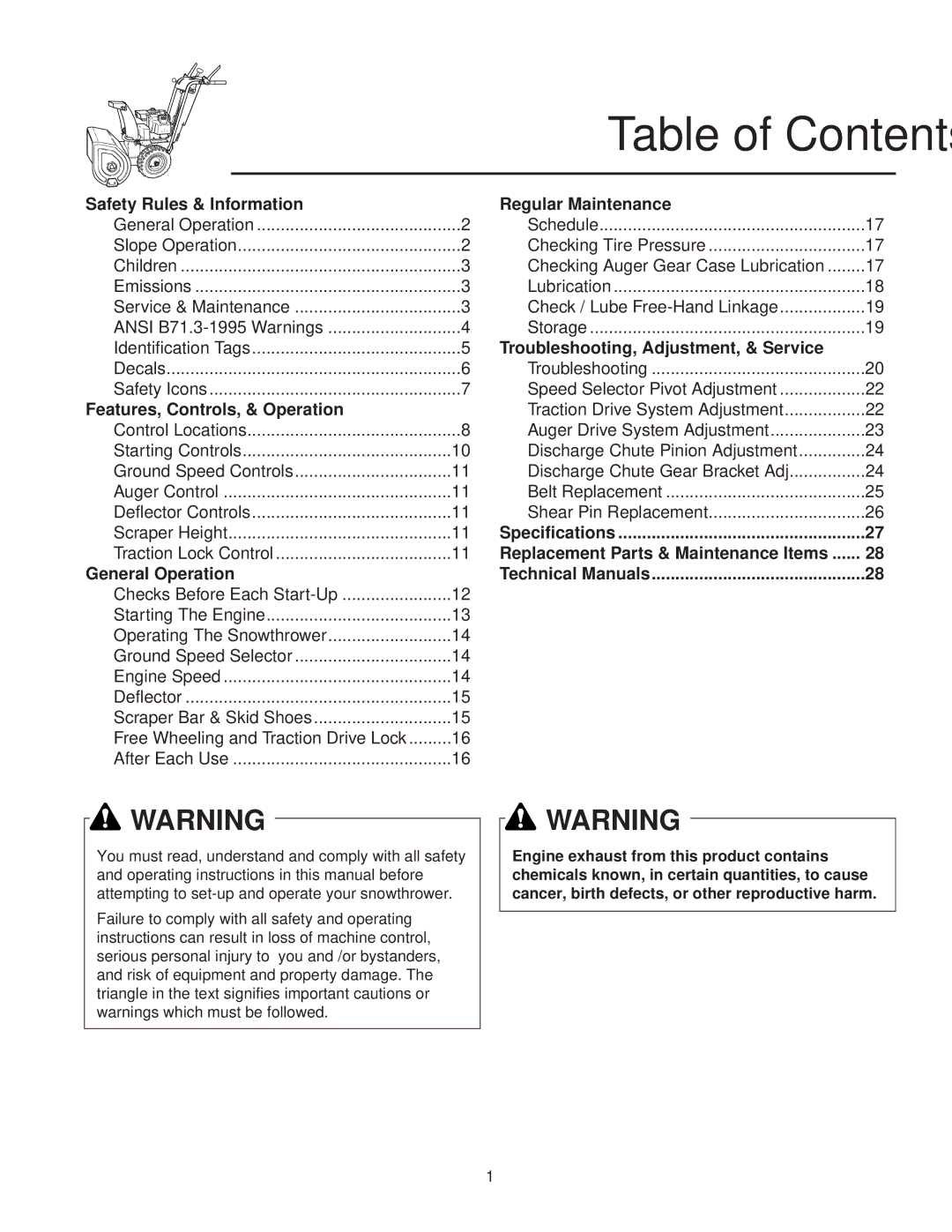 Simplicity 1694439, 1694242, 1693985, 1693984, 1694435 instruction sheet Table of Contents 