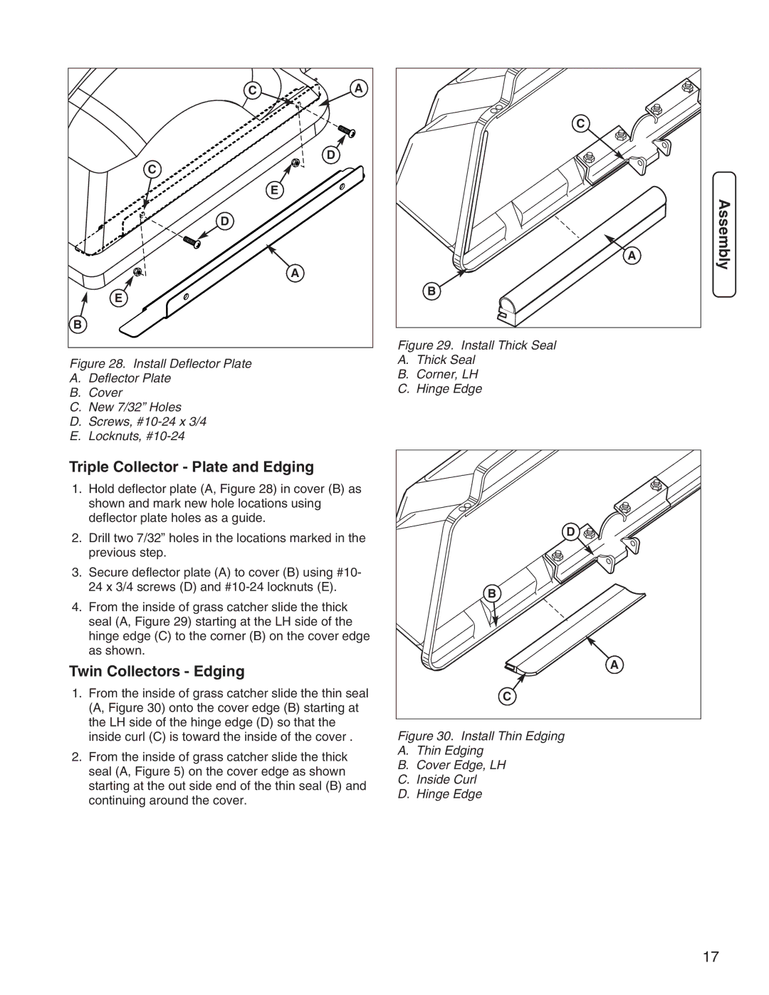 Simplicity 1694924 manual Triple Collector Plate and Edging, Twin Collectors Edging 