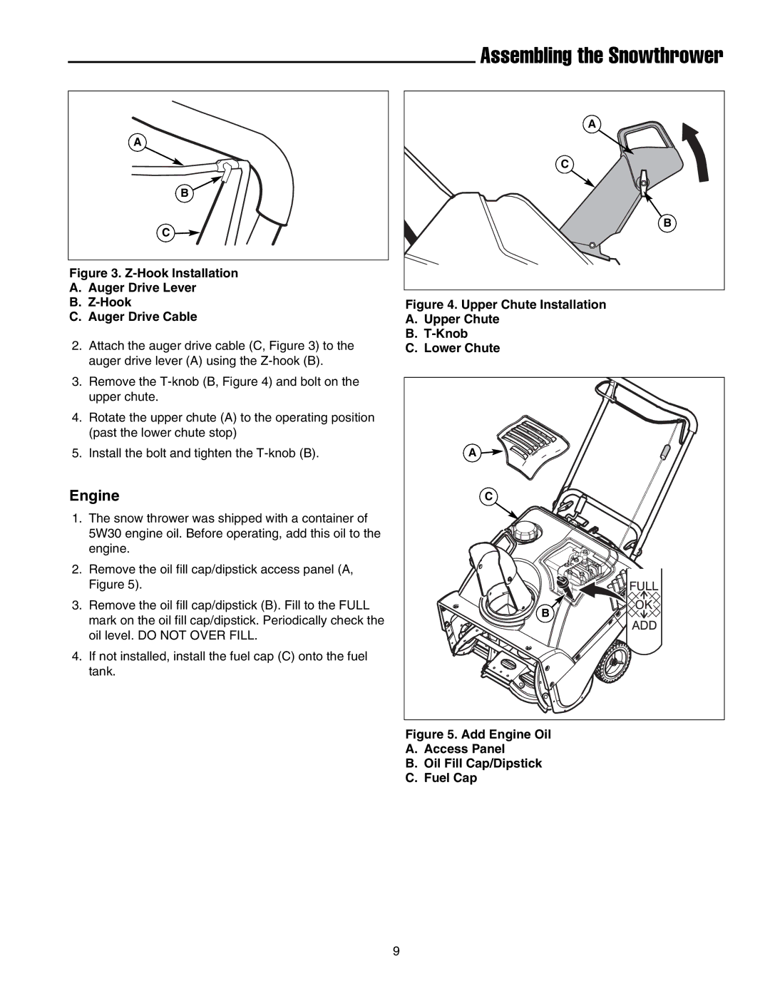 Simplicity 1695468, 1695514, 522E instruction sheet Assembling the Snowthrower, Engine 