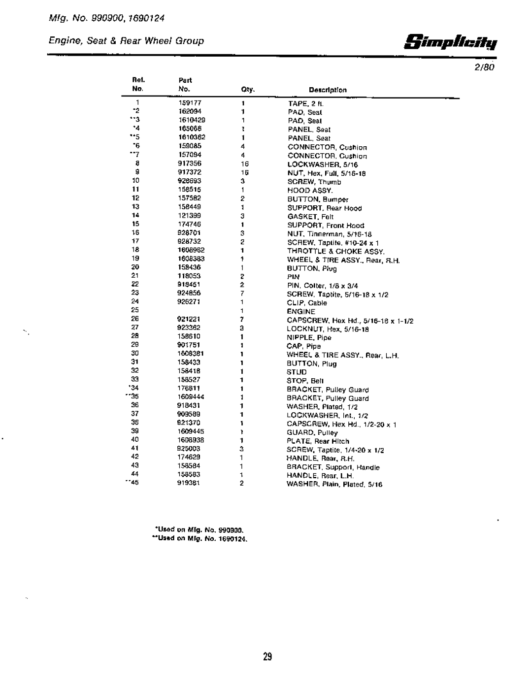 Simplicity Rear Engine Riders, 1965-1979 manual 