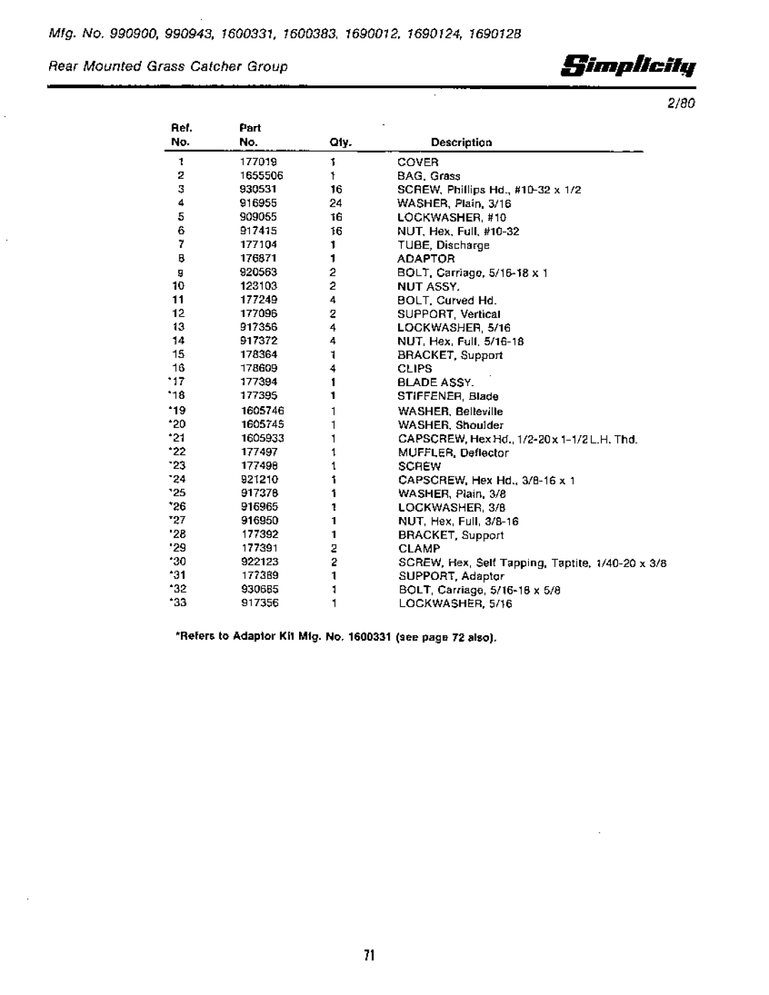 Simplicity Rear Engine Riders, 1965-1979 manual 