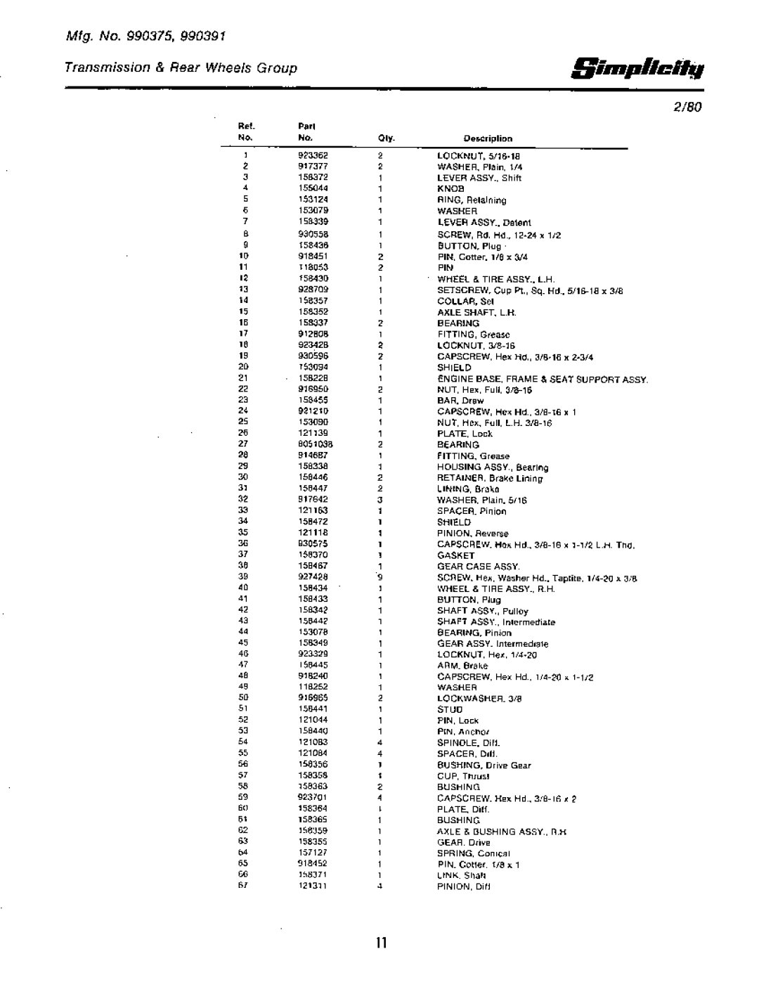 Simplicity Rear Engine Riders, 1965-1979 manual 