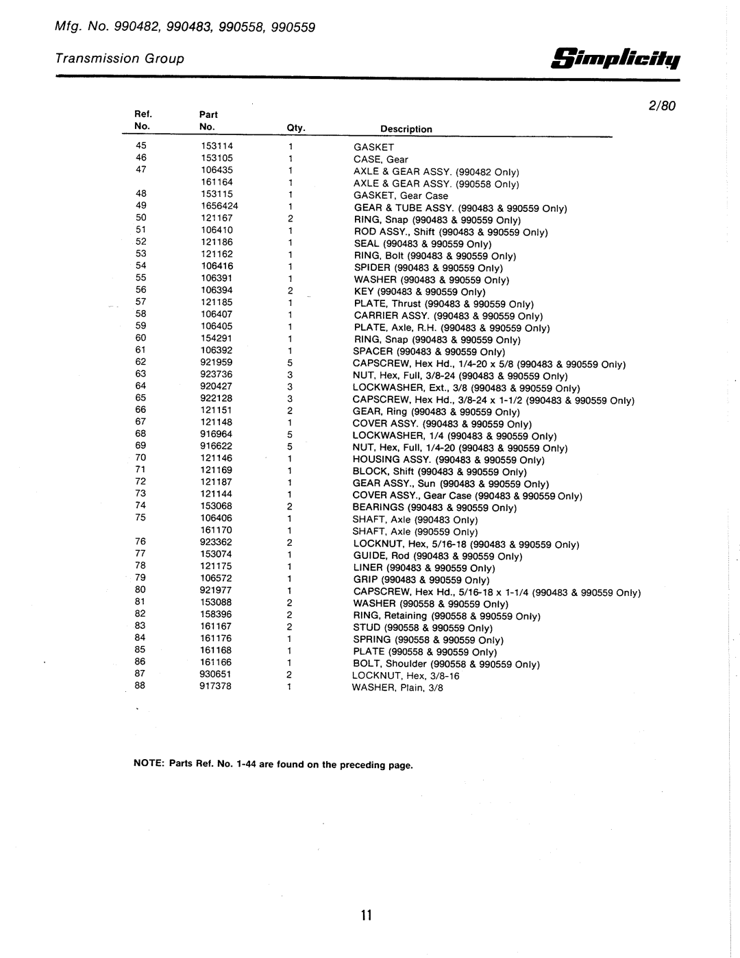 Simplicity 1974, 1975, 1977, 1970, 1976, 1979, 1978, 1971, 1967, 1972, 1973, 1968, 1969 manual 