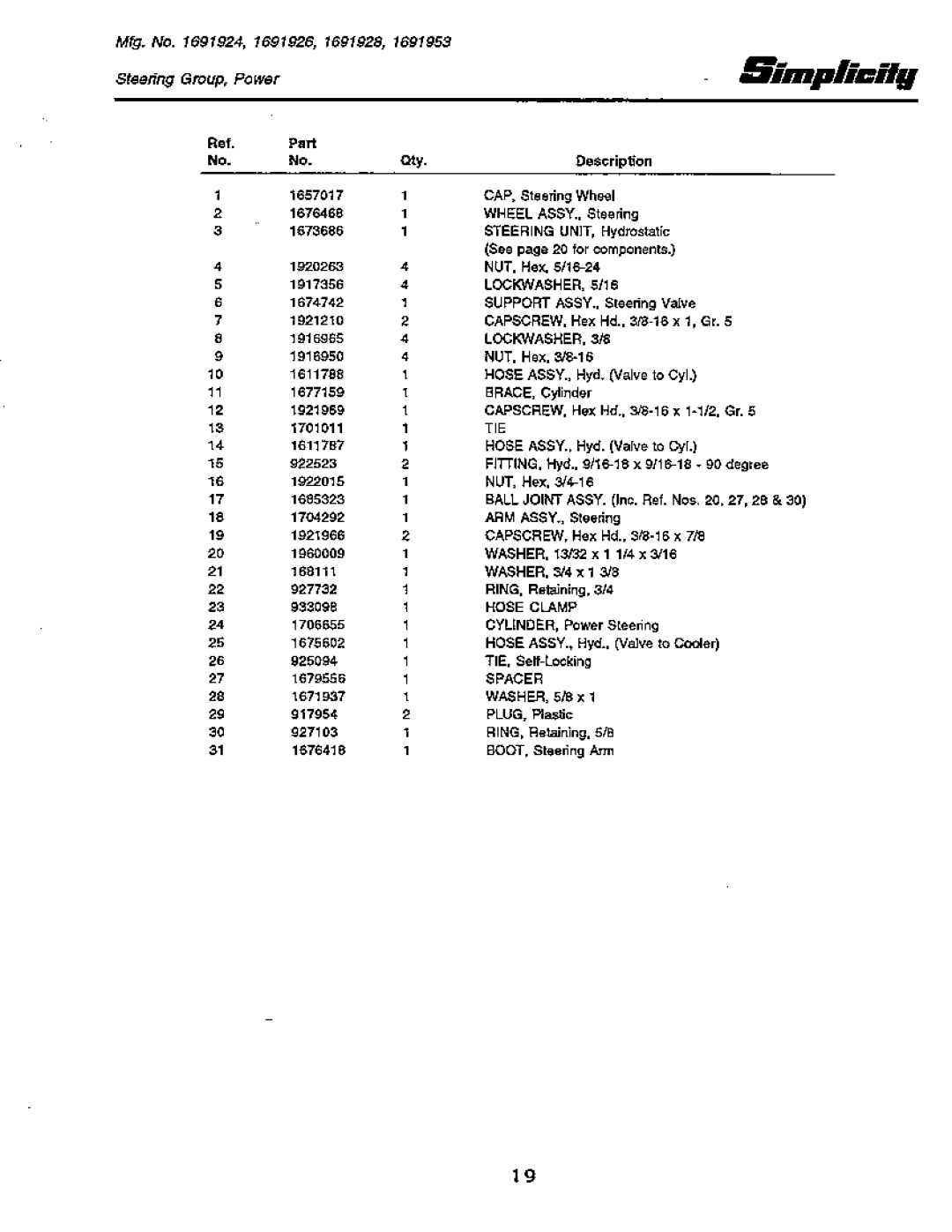 Simplicity 18 GTH Series, 20 GTH Series manual 