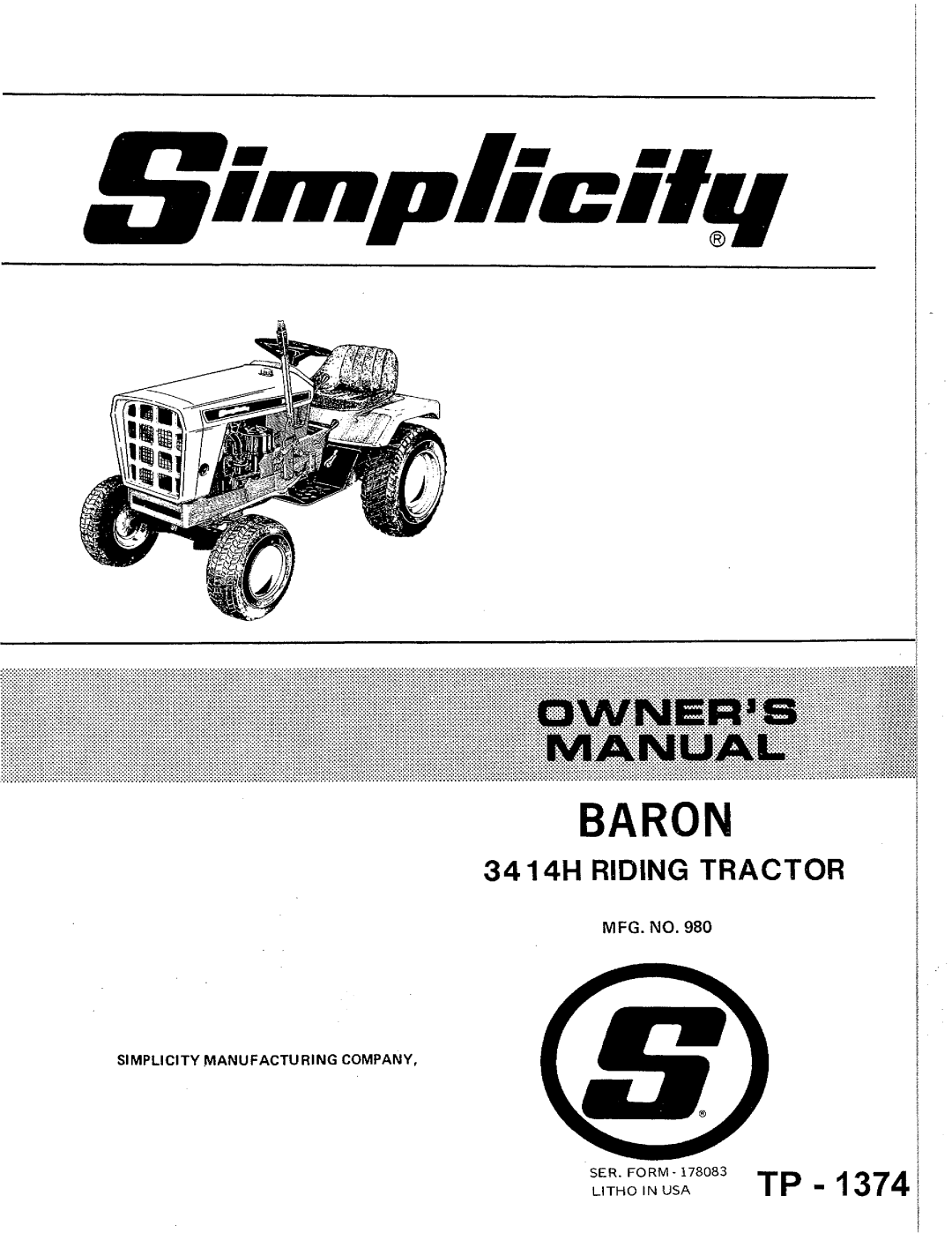 Simplicity 2414H manual 