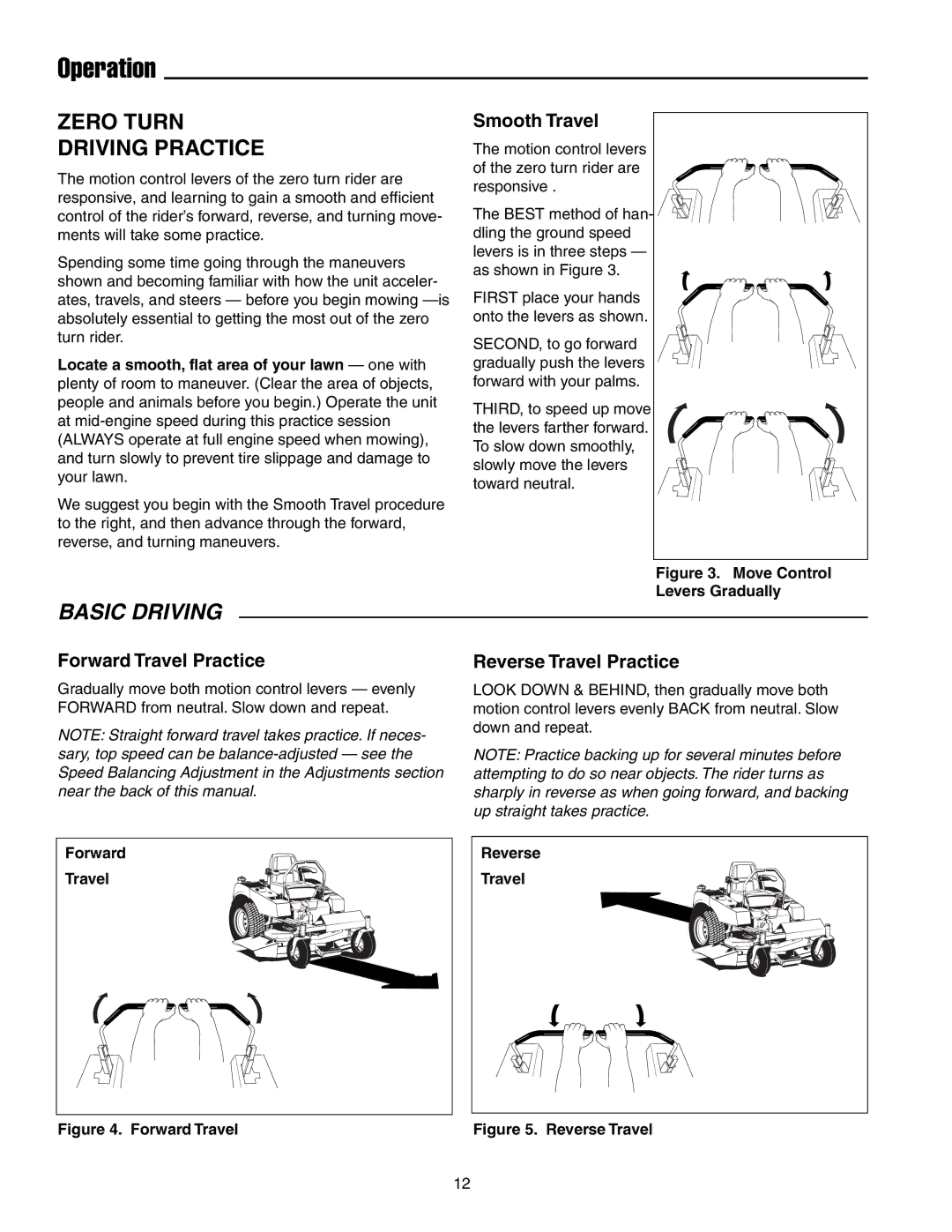 Simplicity 250 Z manual Zero Turn Driving Practice, Smooth Travel, Forward Travel Practice, Reverse Travel Practice 