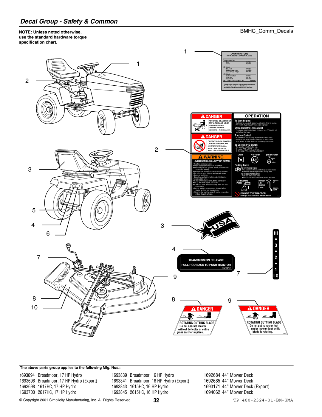 Simplicity 2600, 1600 manual 7LO 