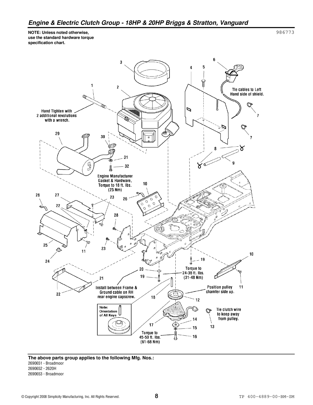 Simplicity 2600 Series manual 986773 