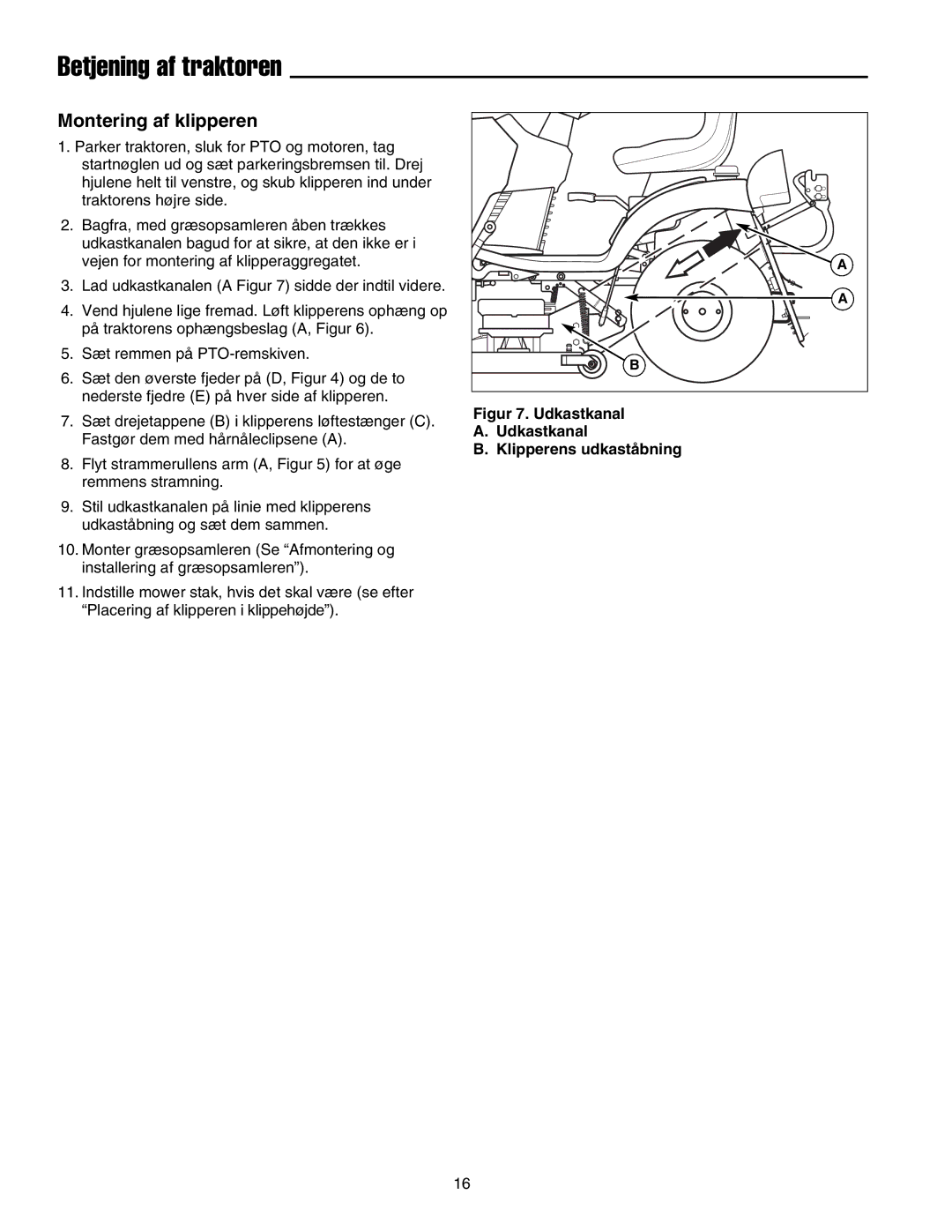 Simplicity 2690782, 2690784 manual Montering af klipperen, Udkastkanal Klipperens udkaståbning 