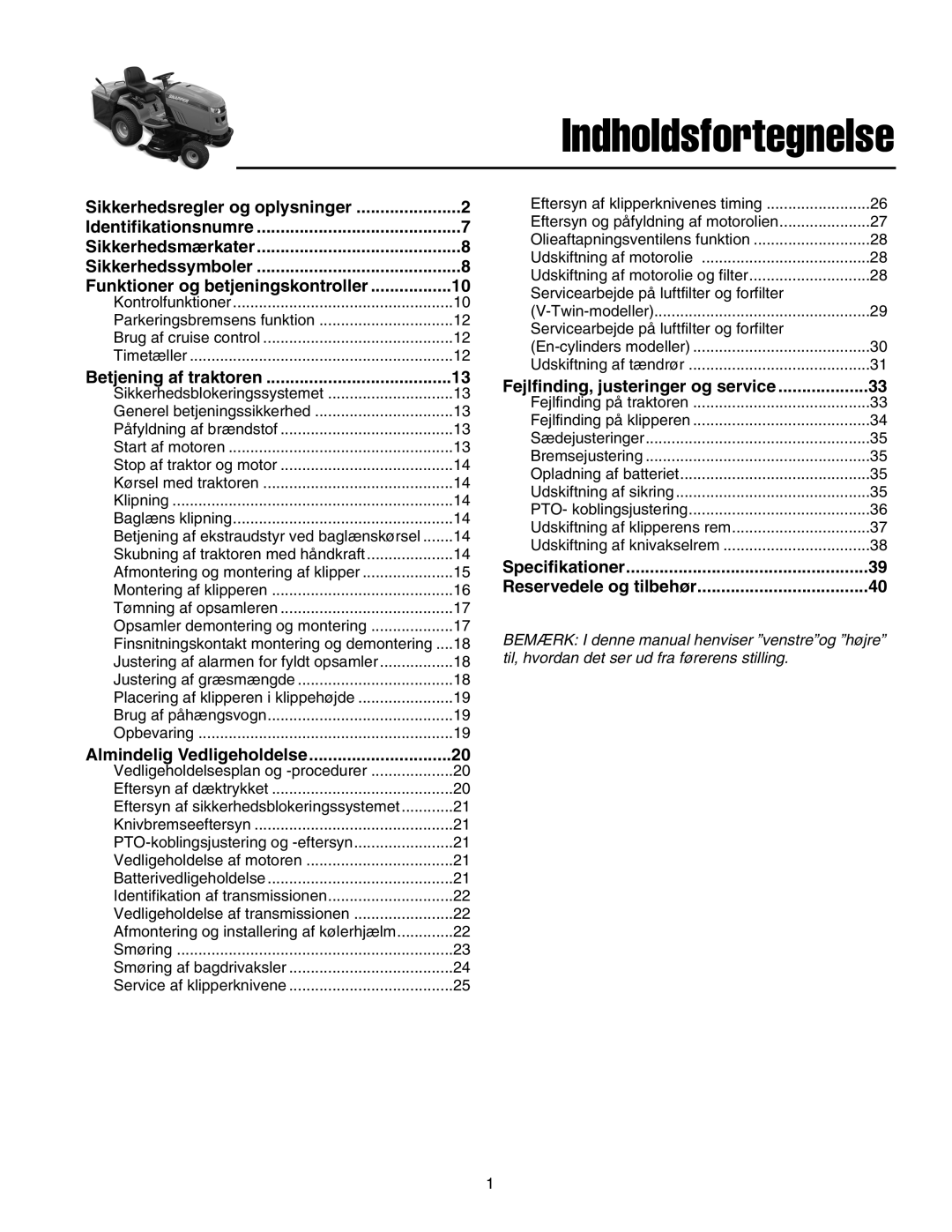 Simplicity 2690784, 2690782 manual Fejlfinding, justeringer og service, Reservedele og tilbehør 