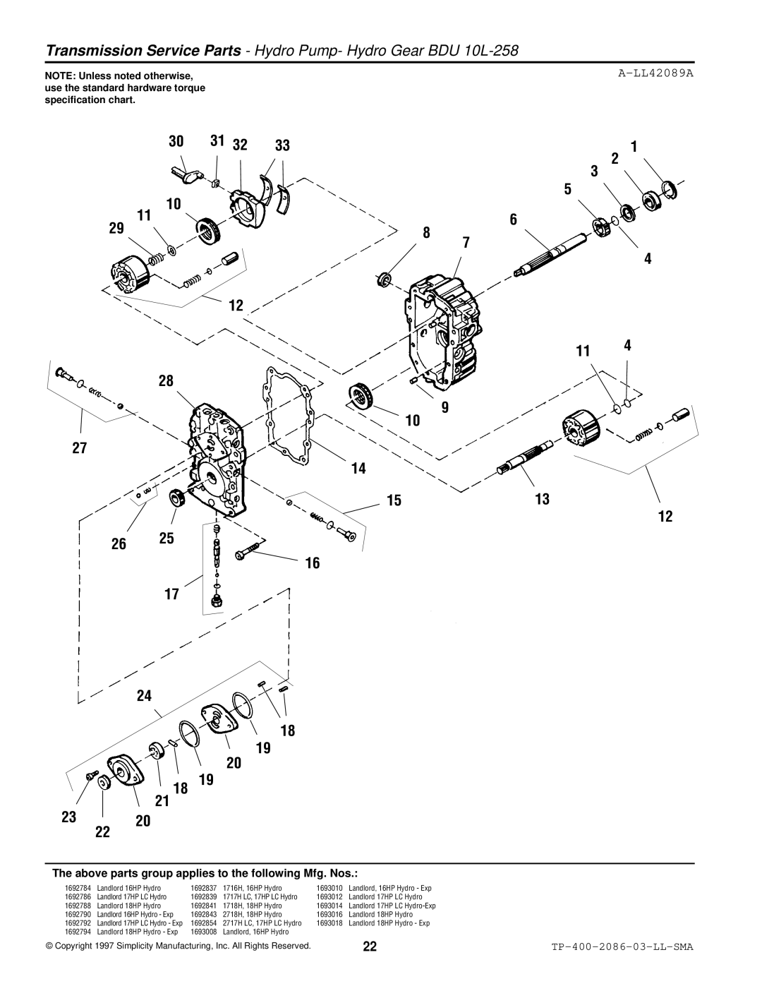 Simplicity 2700, 1700 manual Dh Dg, LL42089A 