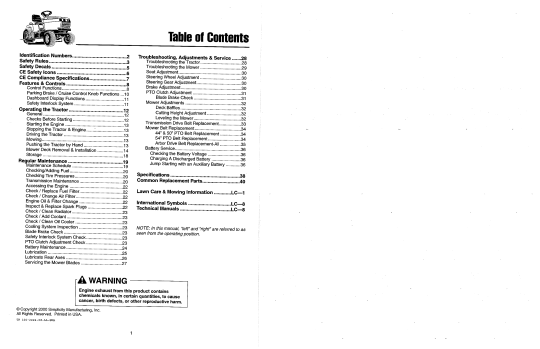 Simplicity 2700 Series manual 