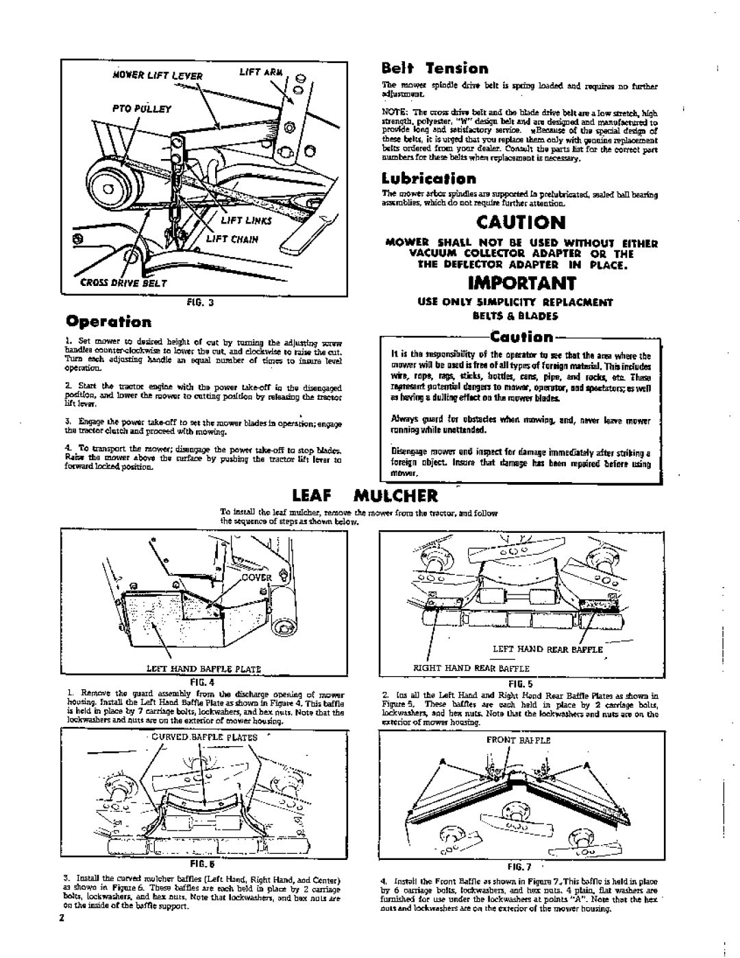 Simplicity 575, 284, 620 manual 