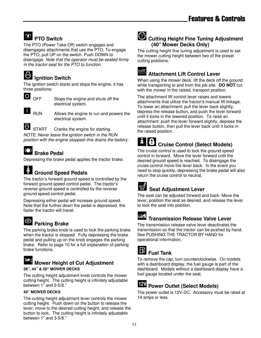 Simplicity 300 Series manual Features & Controls 