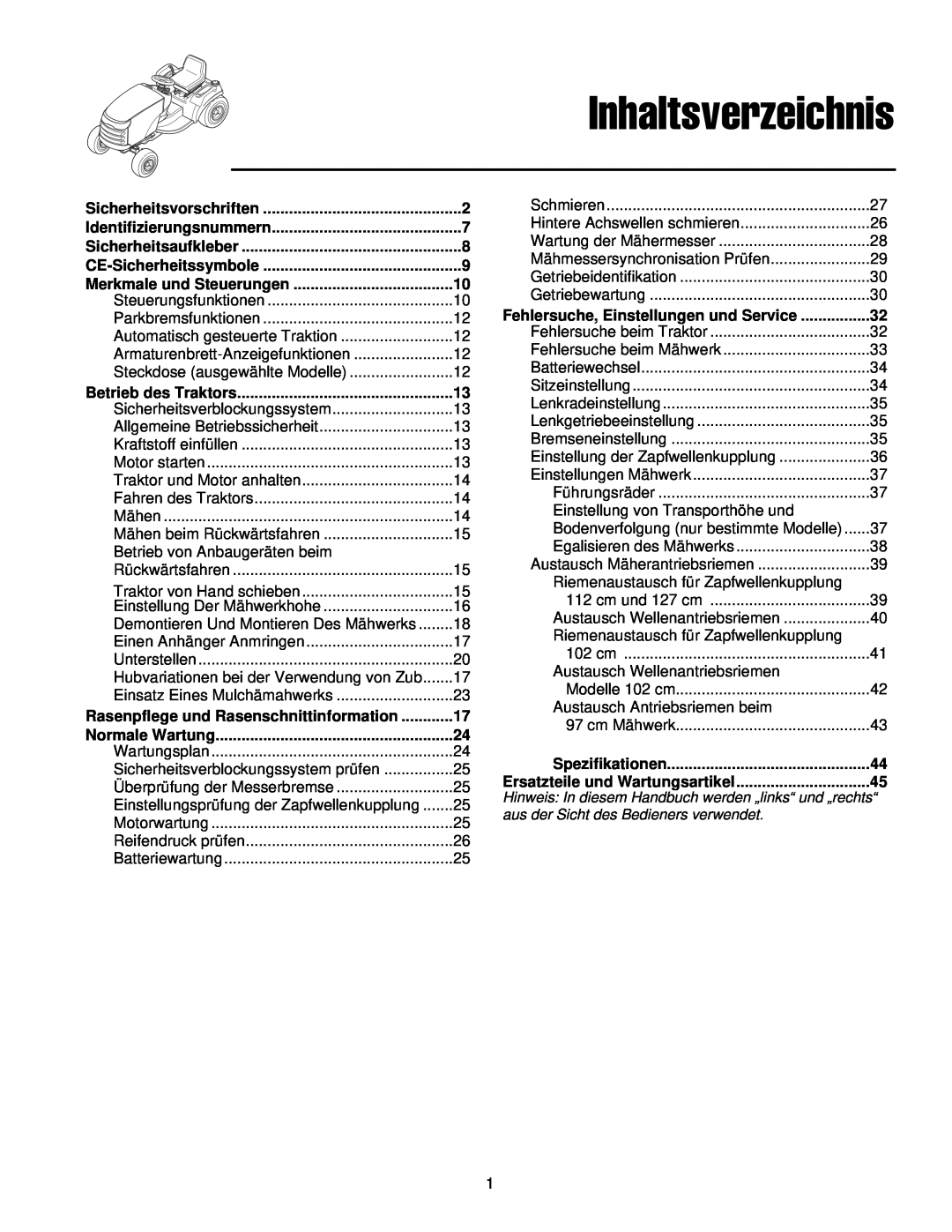 Simplicity 300 manual Inhaltsverzeichnis, Spezifikationen 