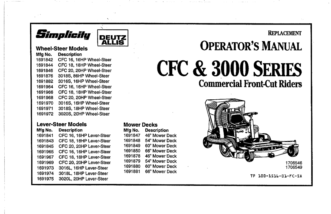 Simplicity CFC & 3000 Series manual 
