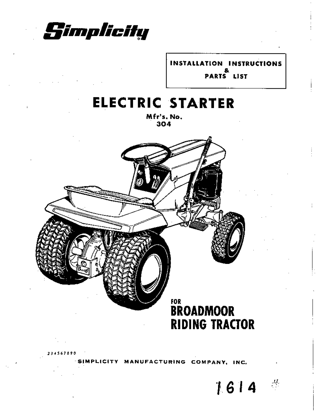 Simplicity 304 manual 