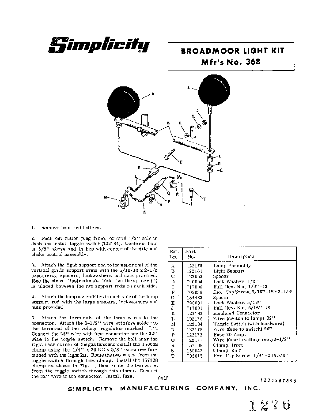 Simplicity 368 manual 