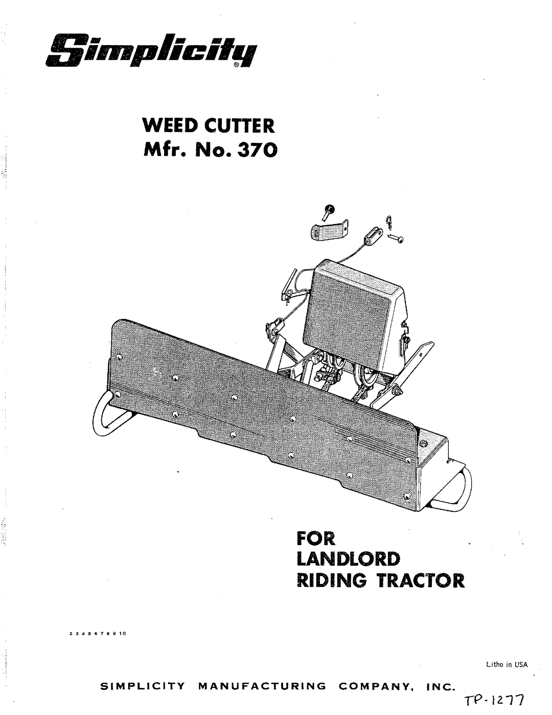 Simplicity 370 manual 