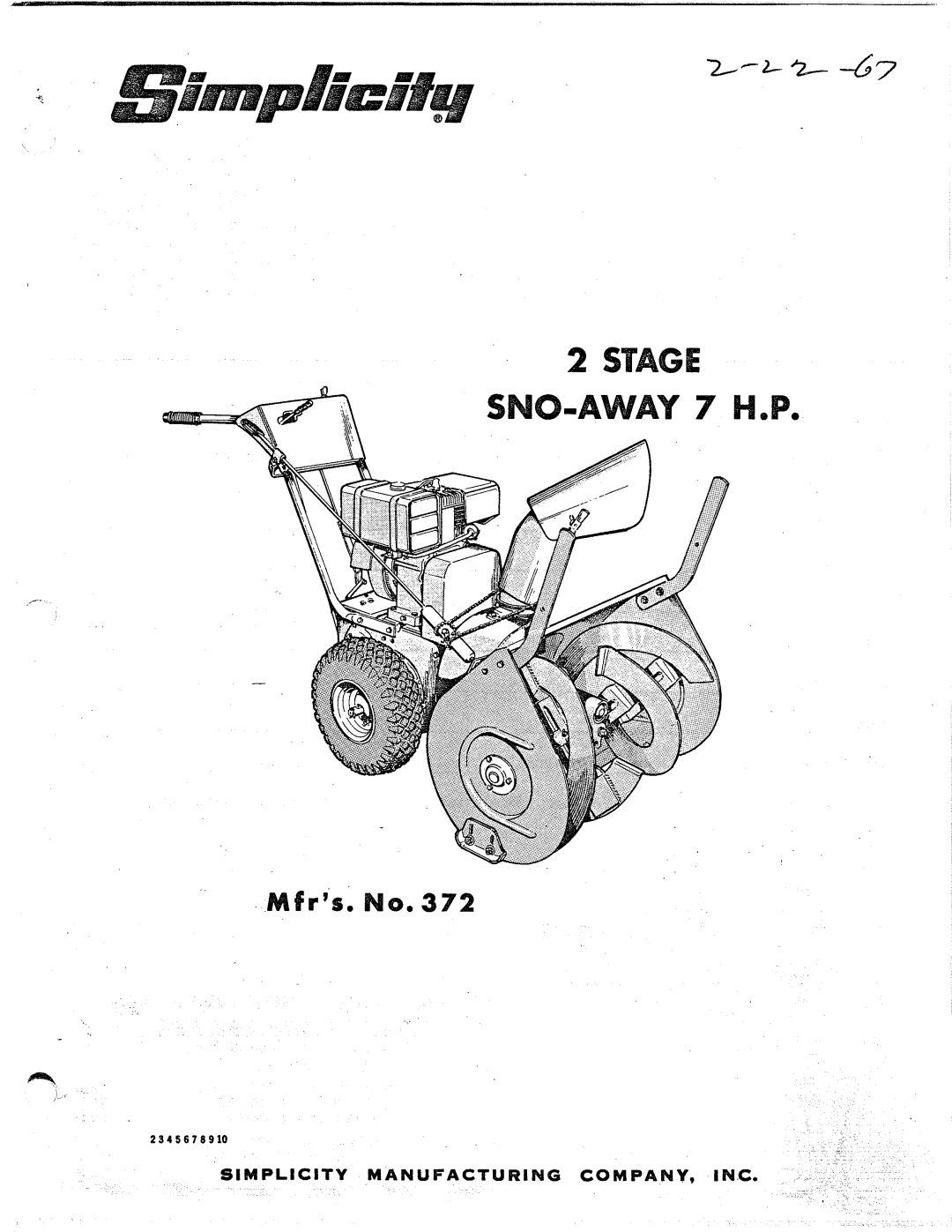 Simplicity 372 manual 