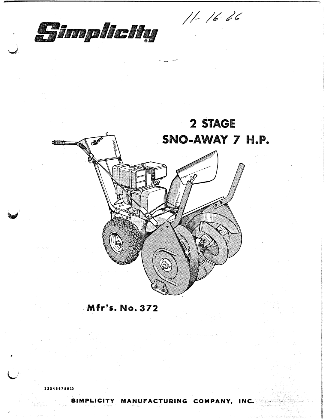 Simplicity 372 manual 