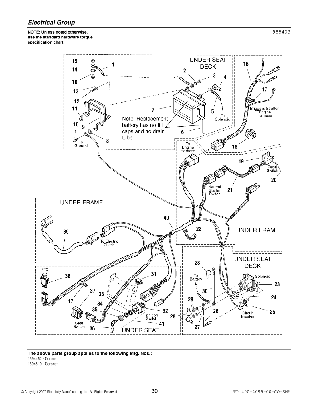 Simplicity 2400 Series manual 985433 