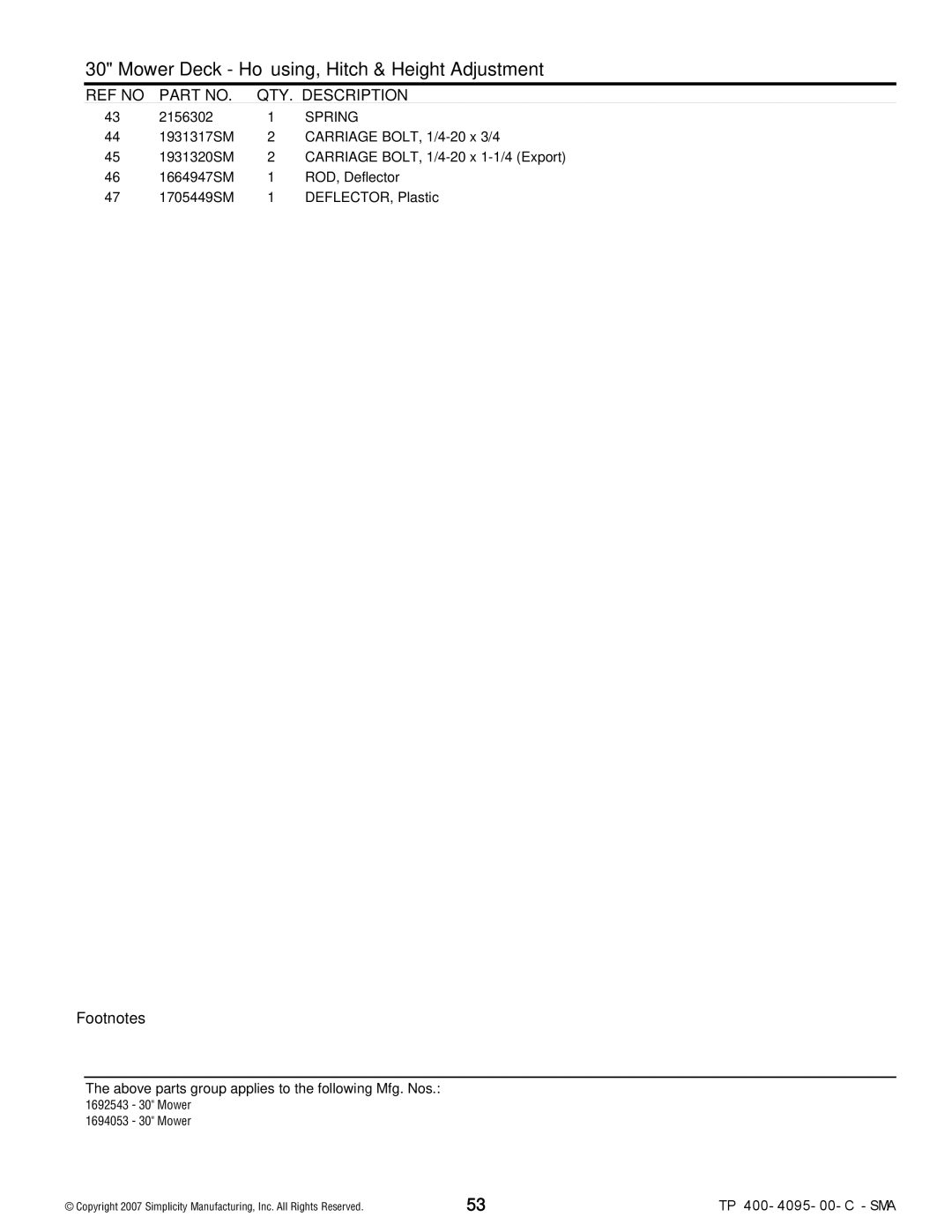 Simplicity 2400 Series manual 2156302 