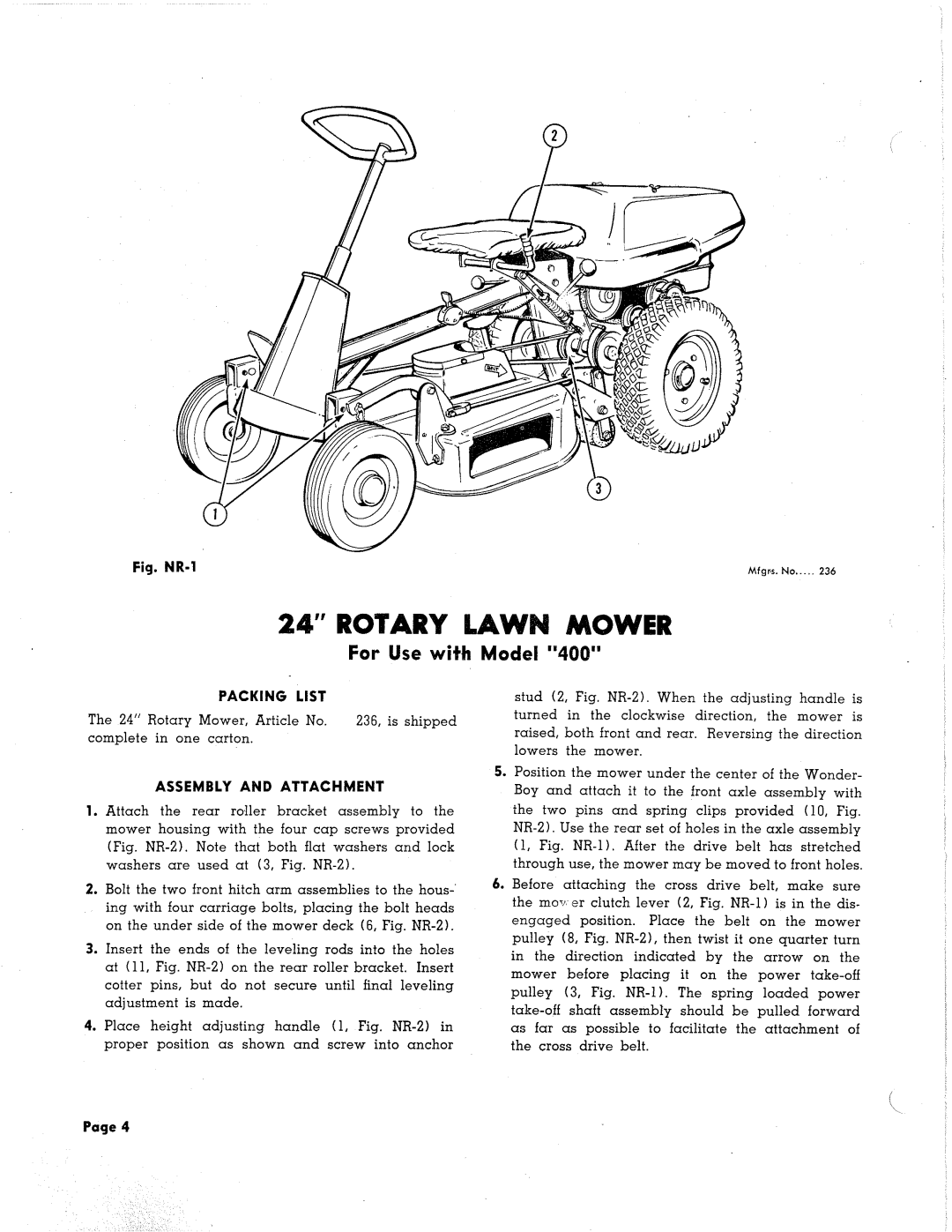 Simplicity 400 manual 