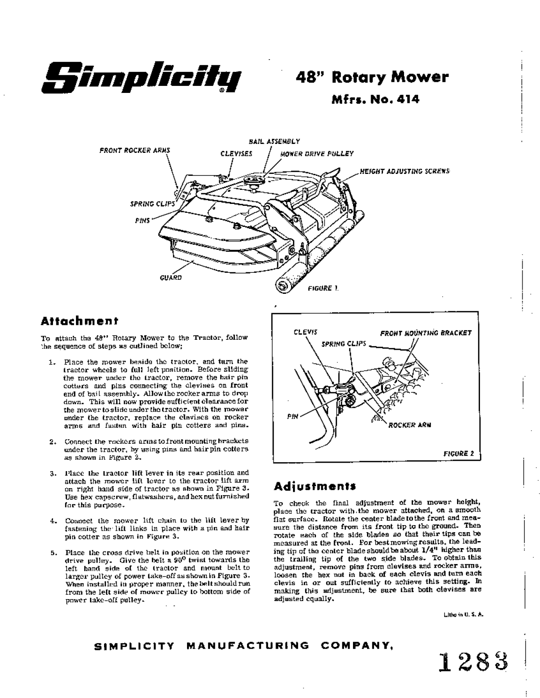 Simplicity 414 manual 