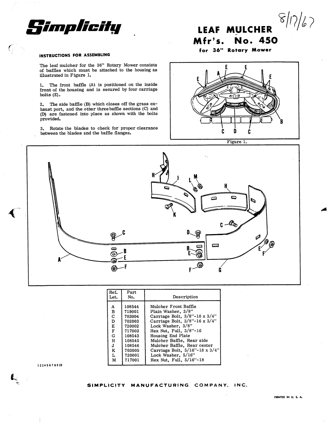 Simplicity 450 manual 